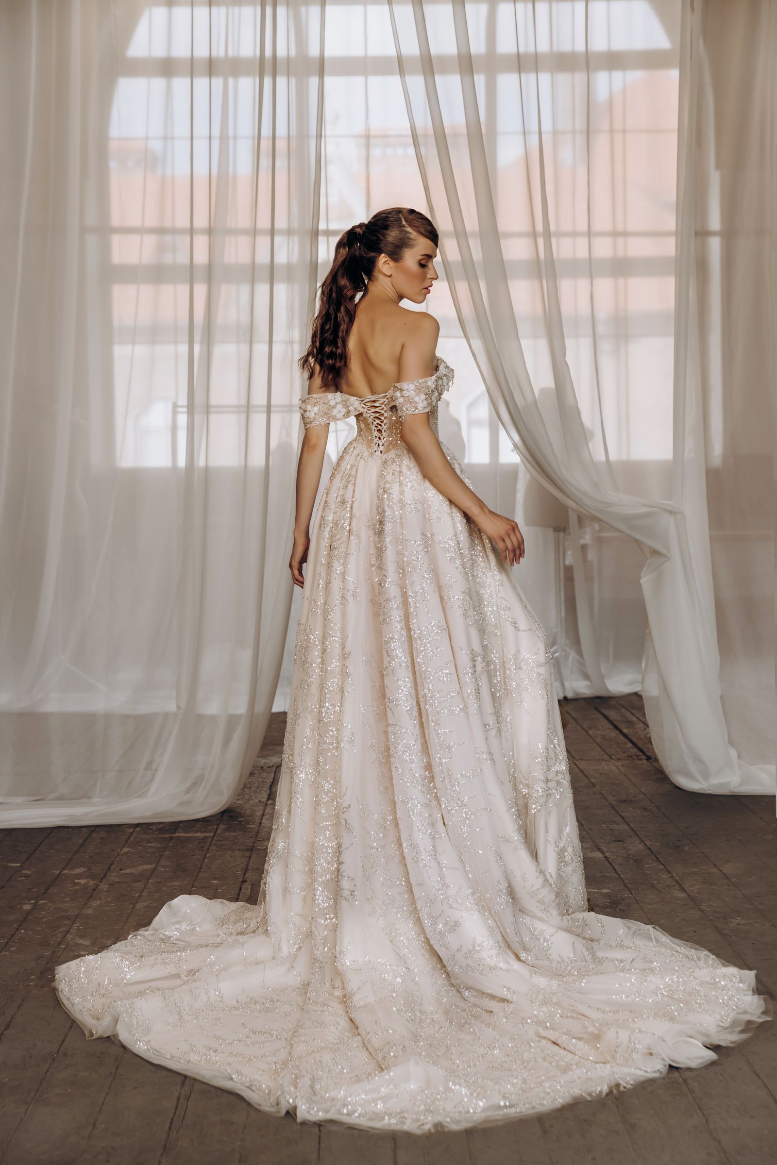 Abigail wedding dress, back view