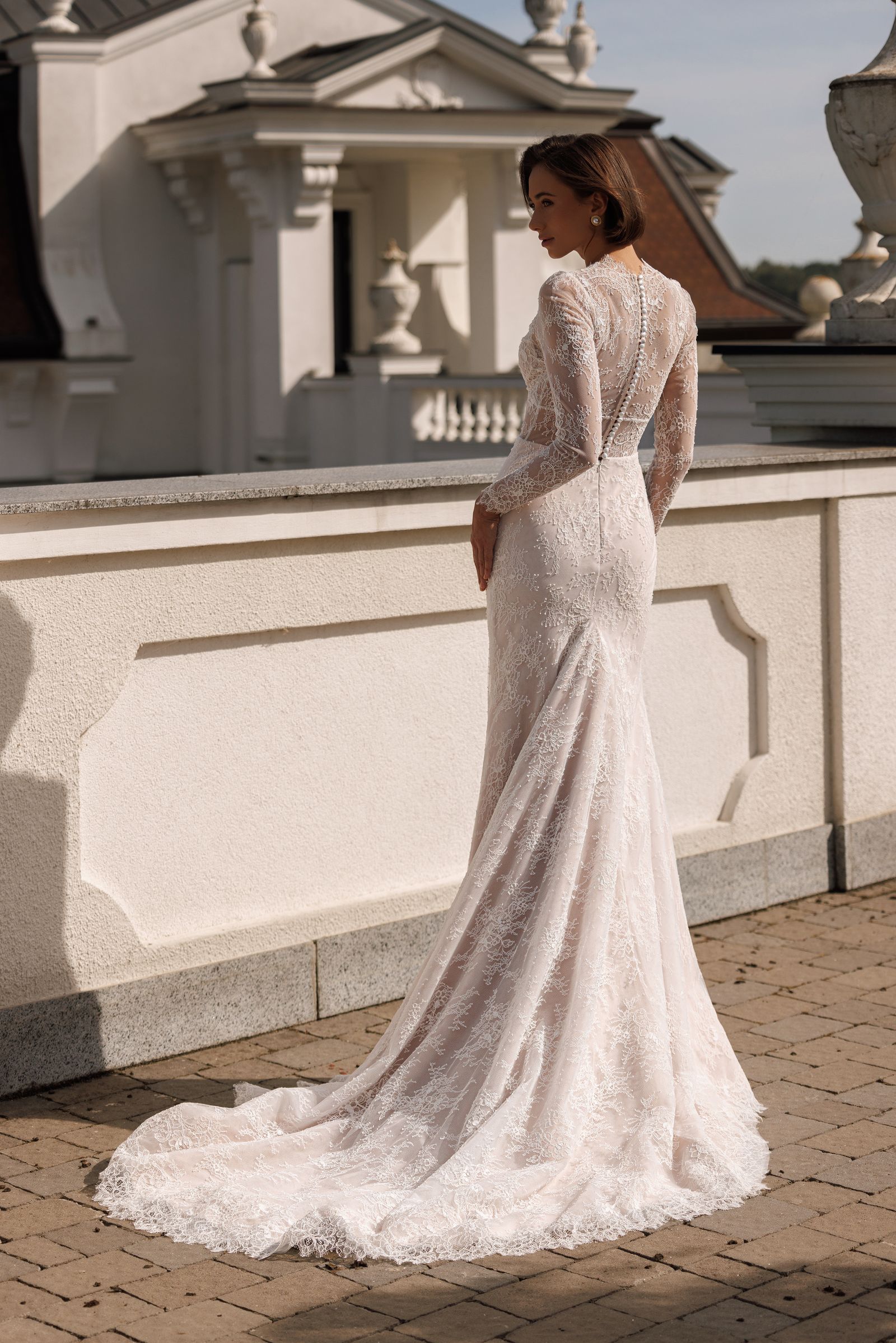 Adora — mermaid wedding dress, back view