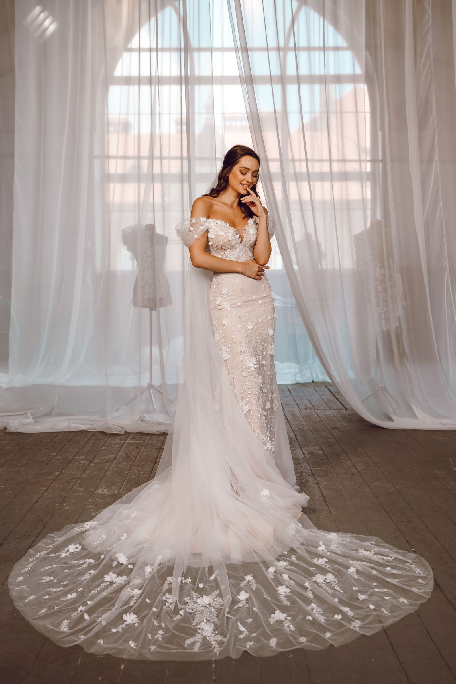 Agata wedding dress, front view