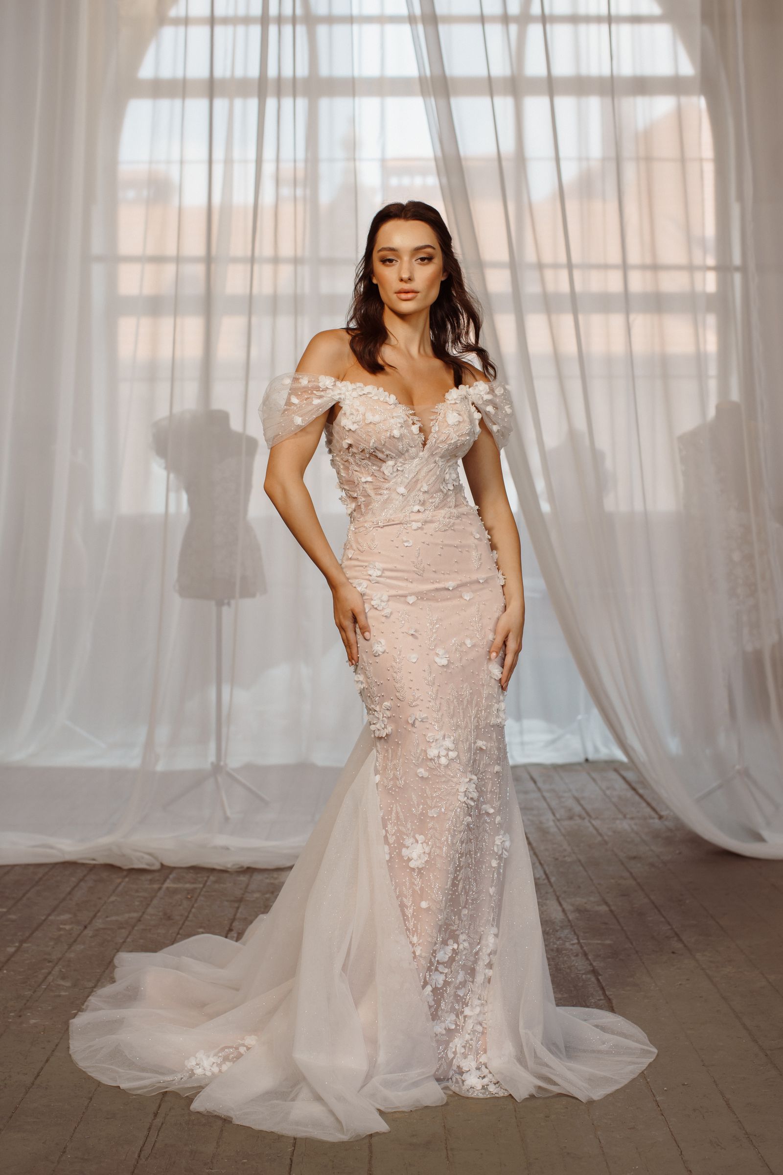 Agata wedding dress, front view