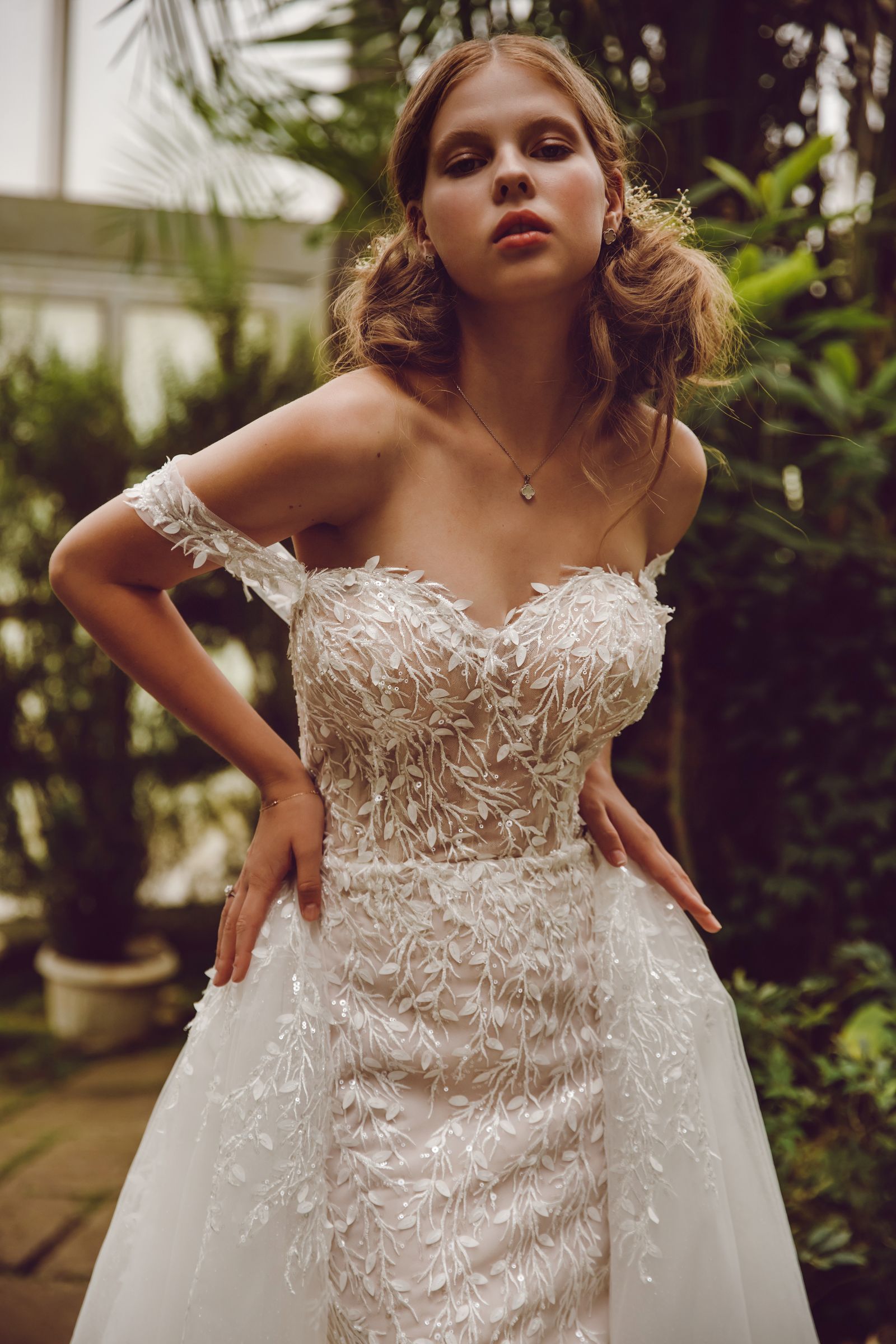 Angie wedding dress, front detail view