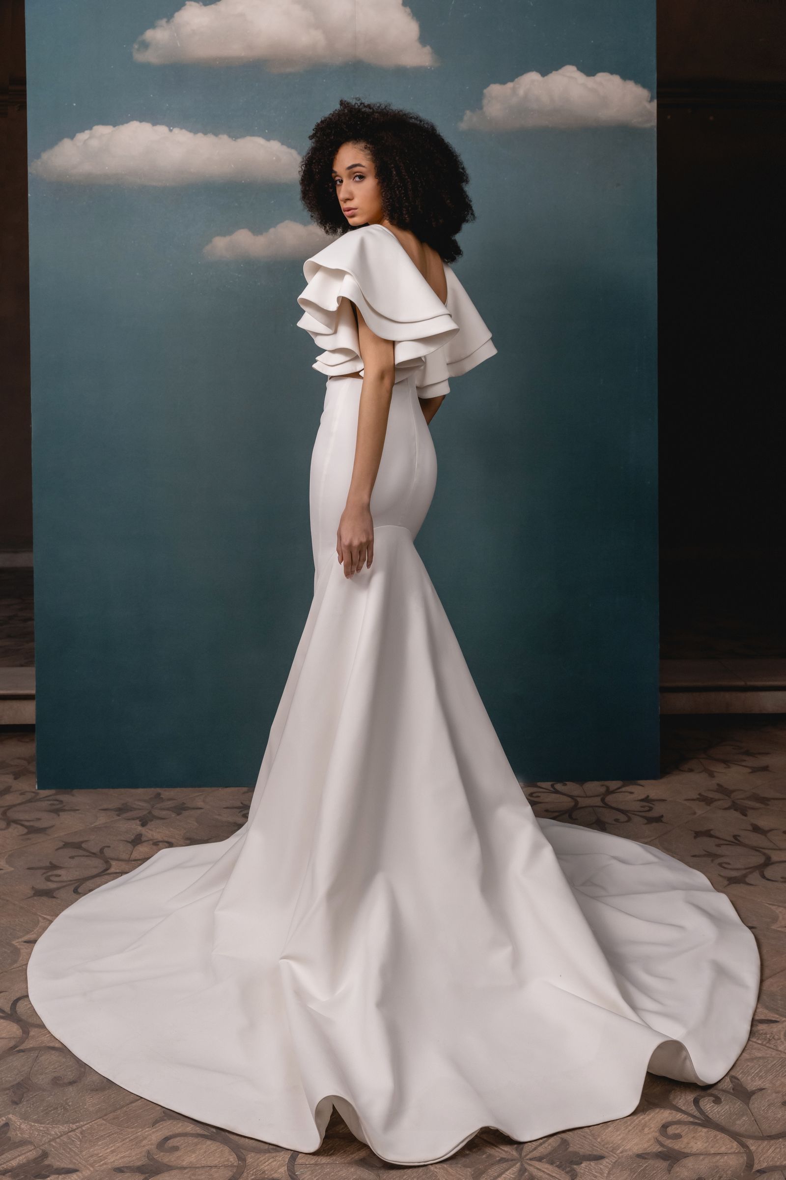 April wedding dress, back view