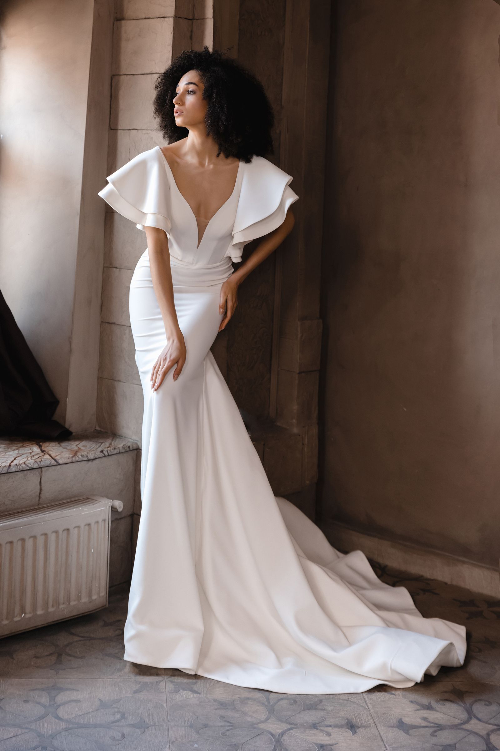 April wedding dress, front view
