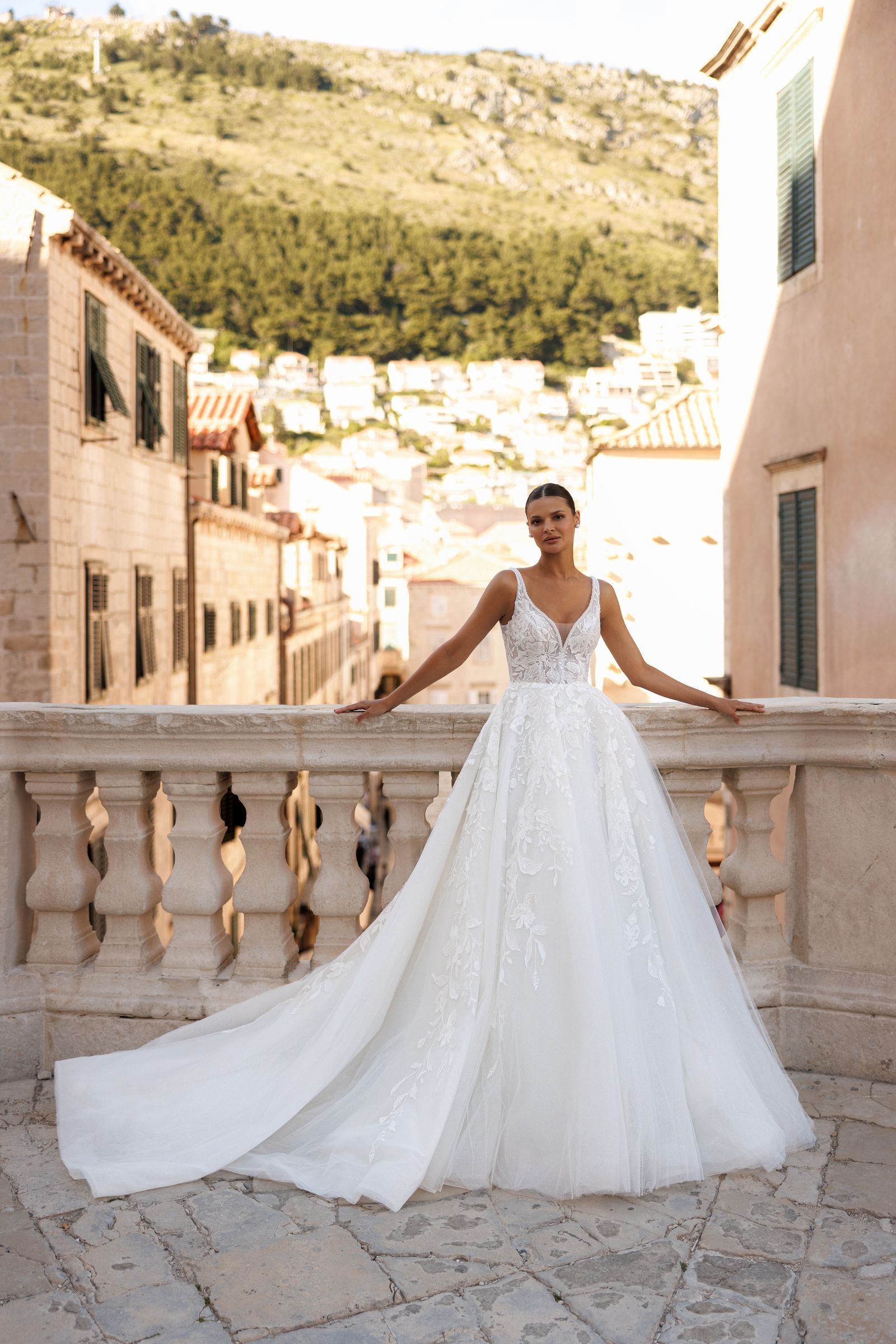 Aria wedding dress, front view