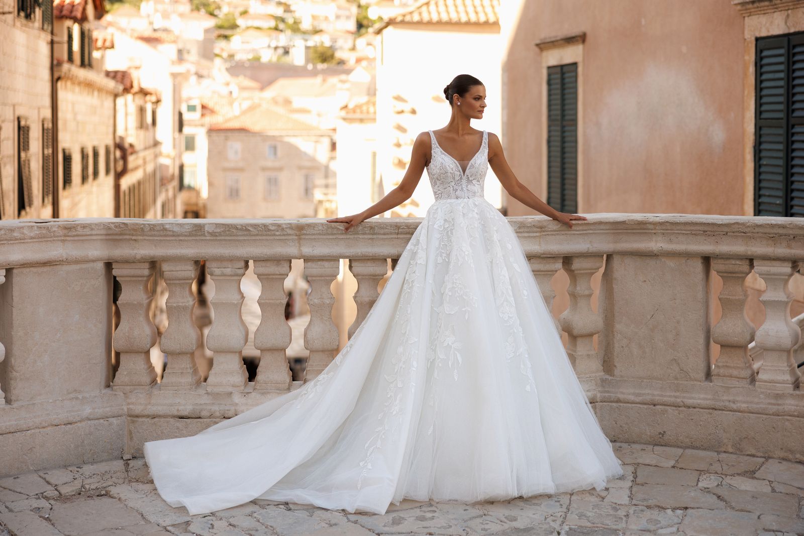 Aria wedding dress, front view