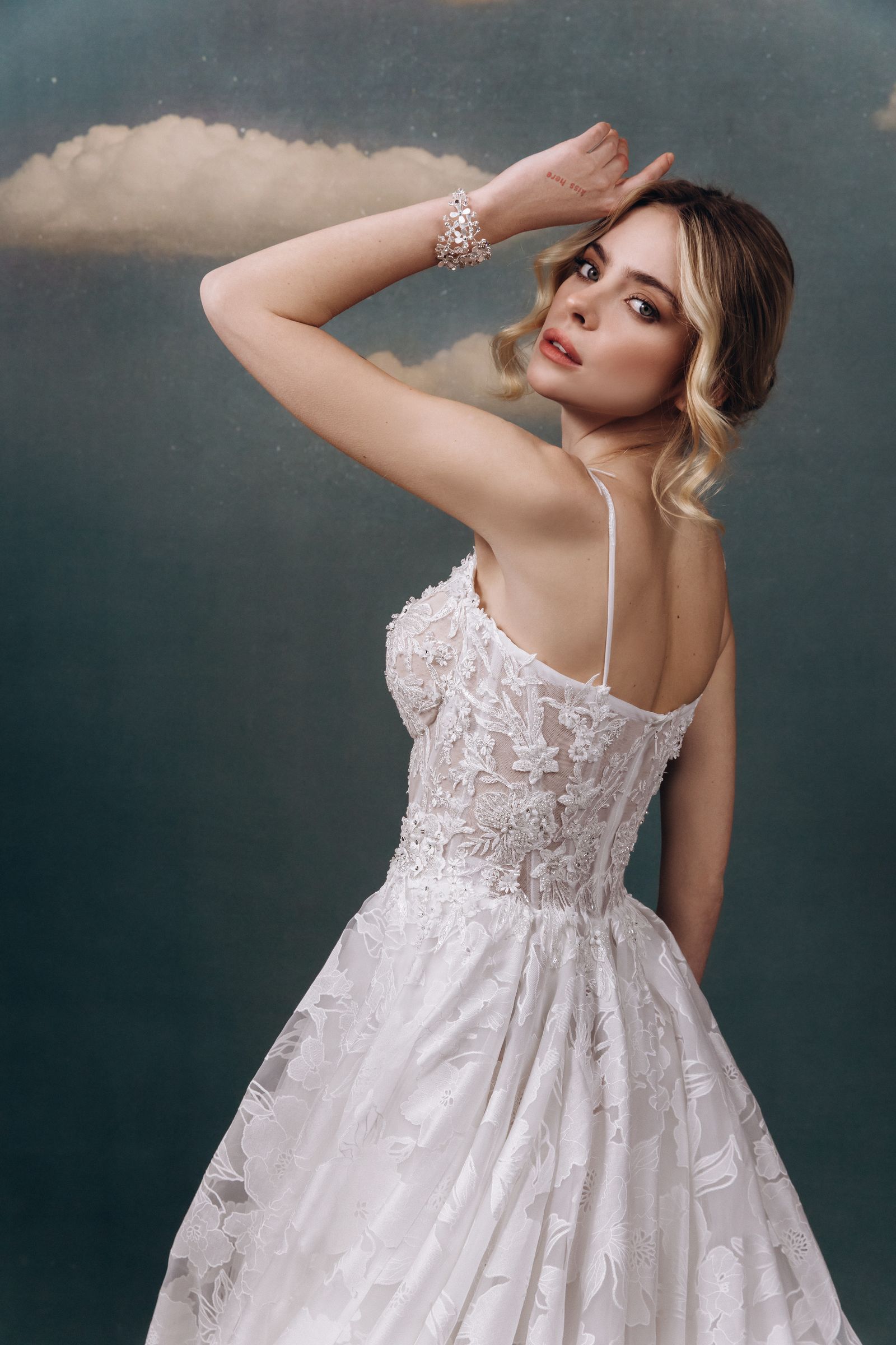 Audrey wedding dress, side view