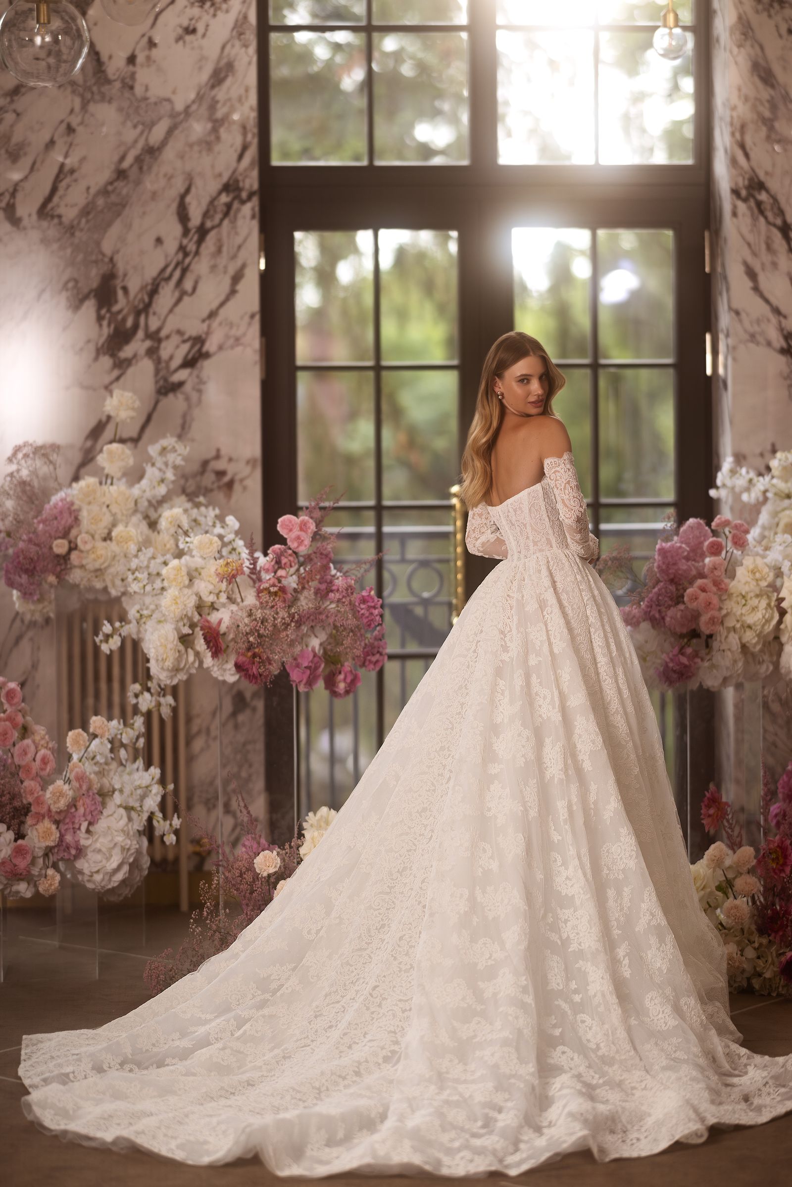 Augusta wedding dress, back view