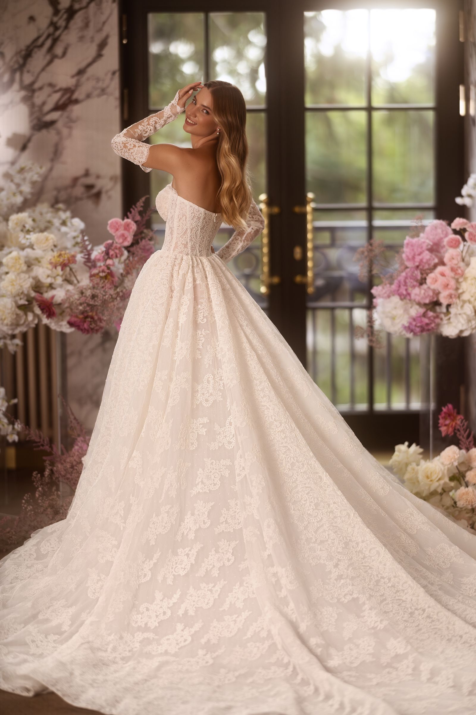 Augusta wedding dress, back detail view