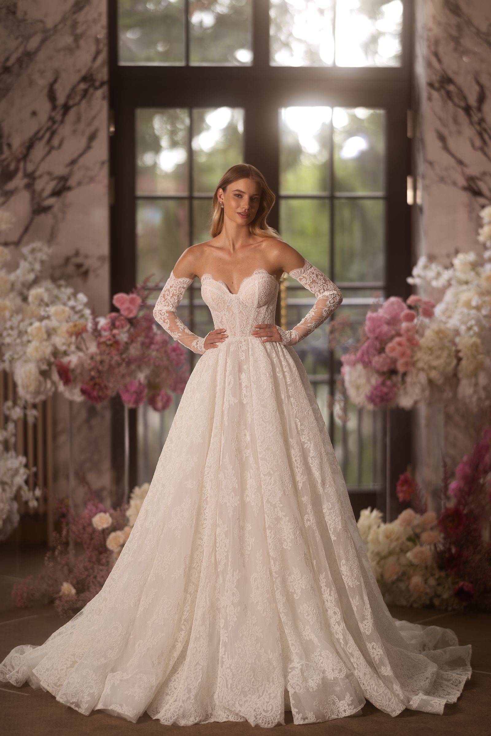 Augusta wedding dress, front view
