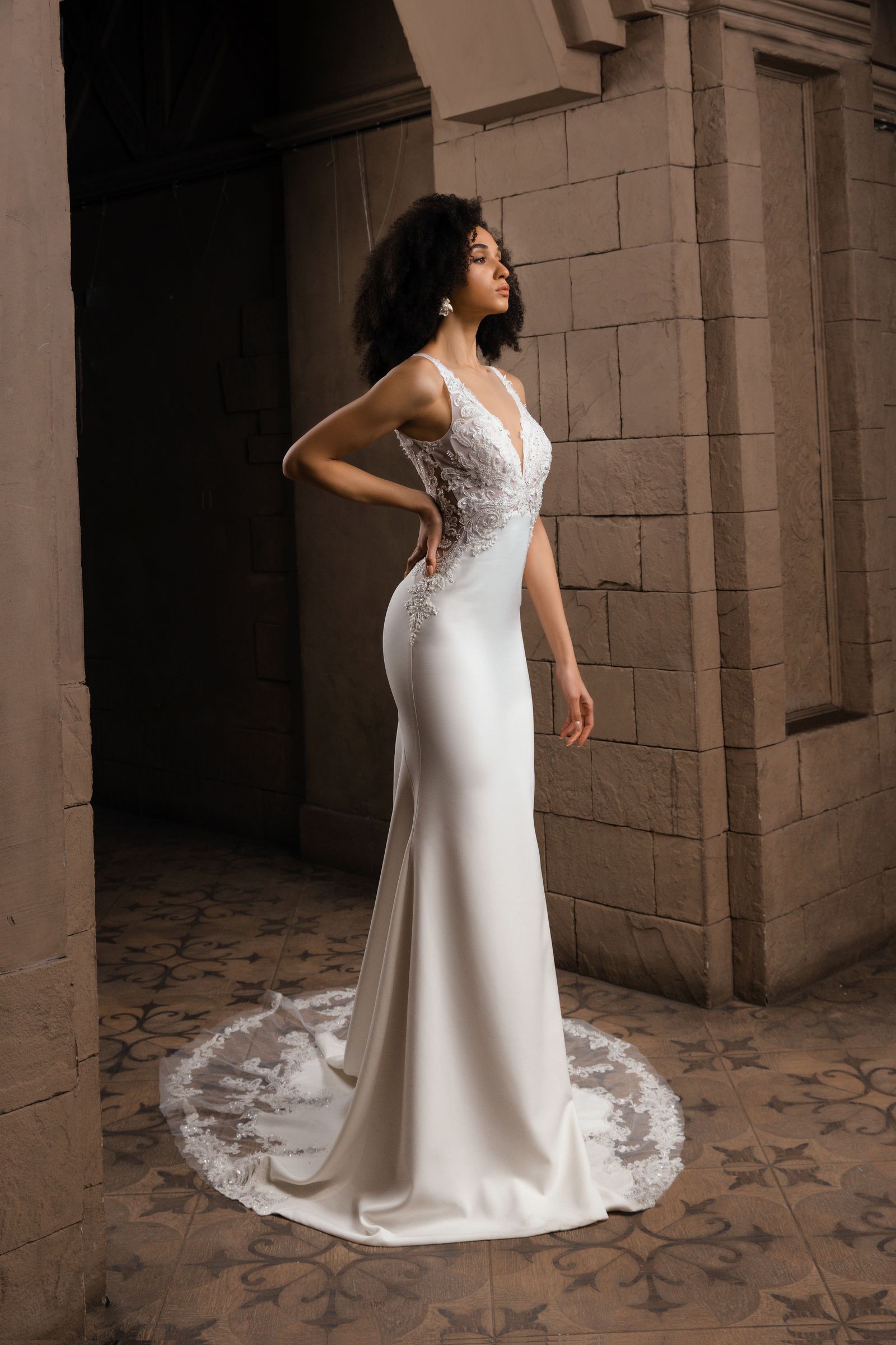 Candy wedding dress, side view