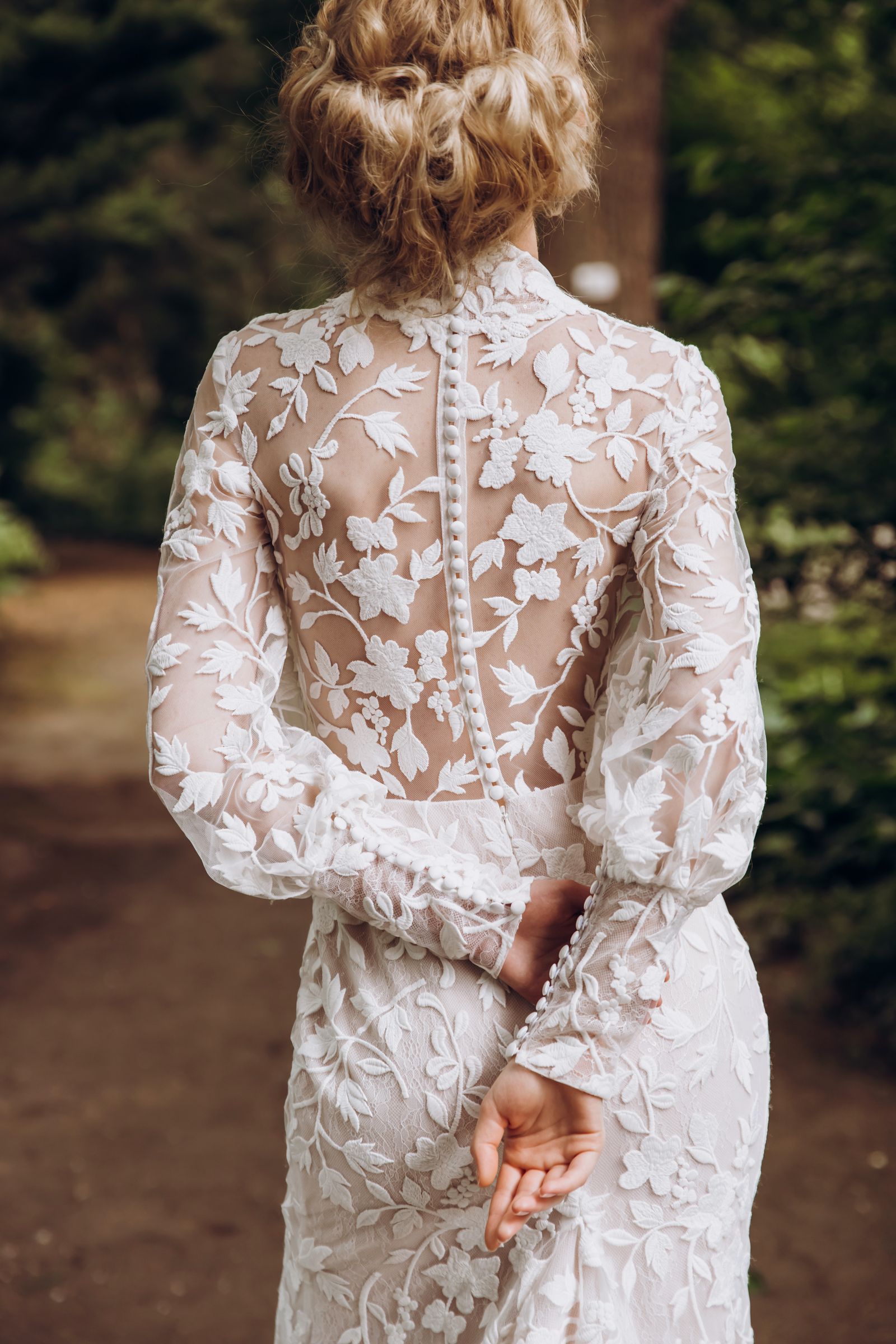 Catalina wedding dress, back view