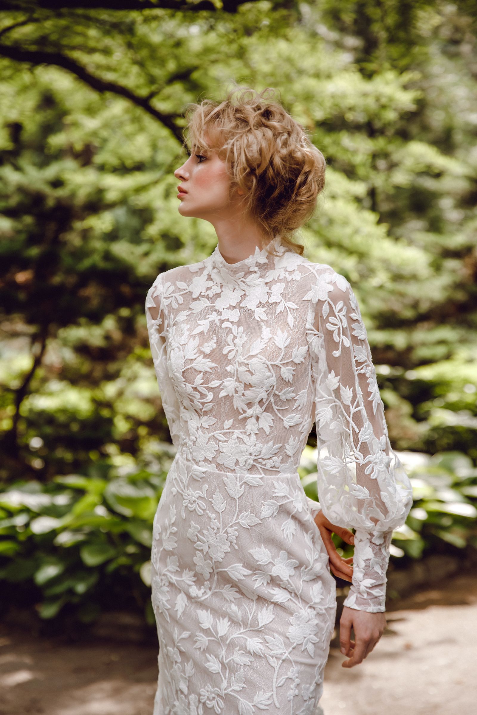 Catalina wedding dress, front detail view