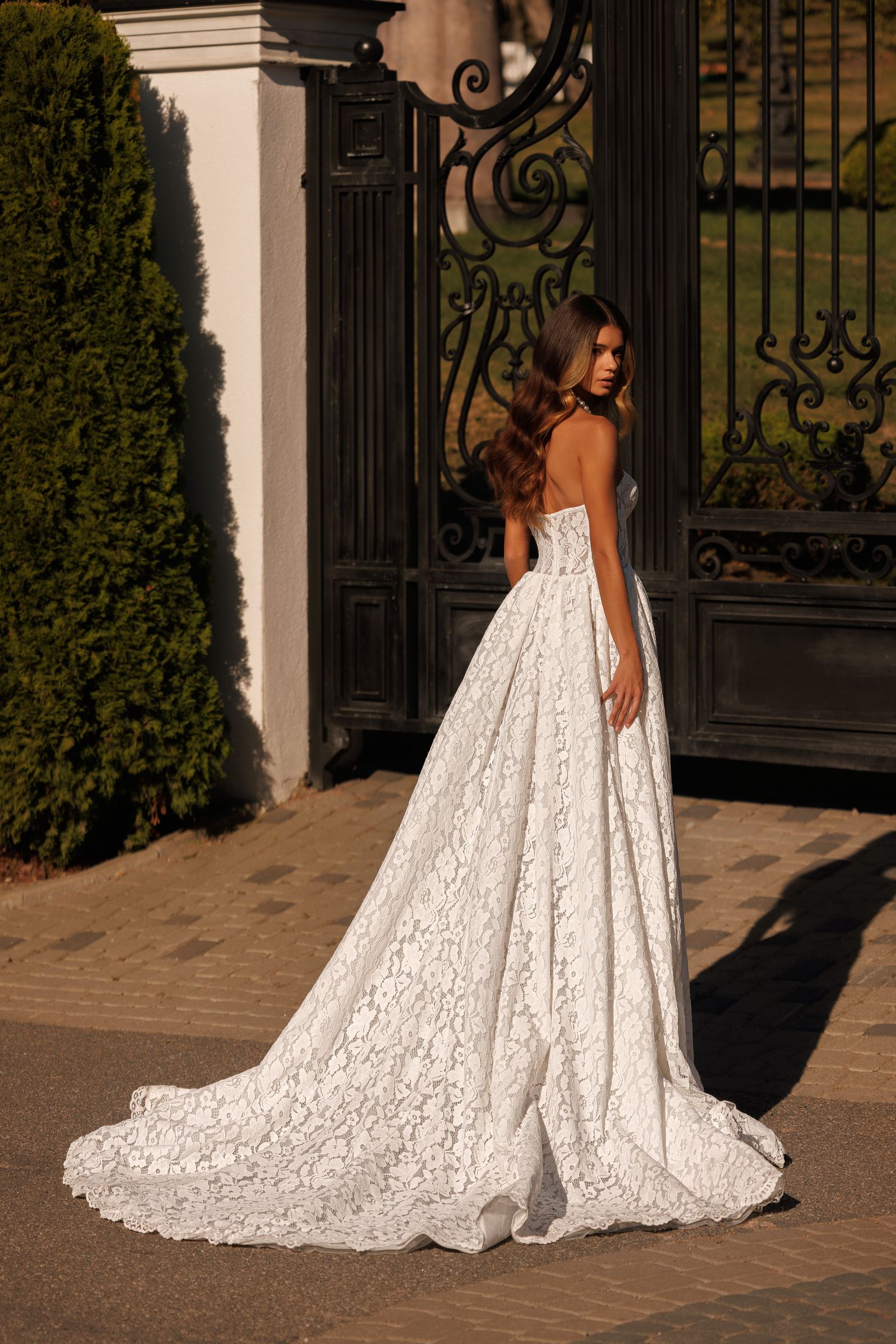 Claudia — a-line wedding dress, back view