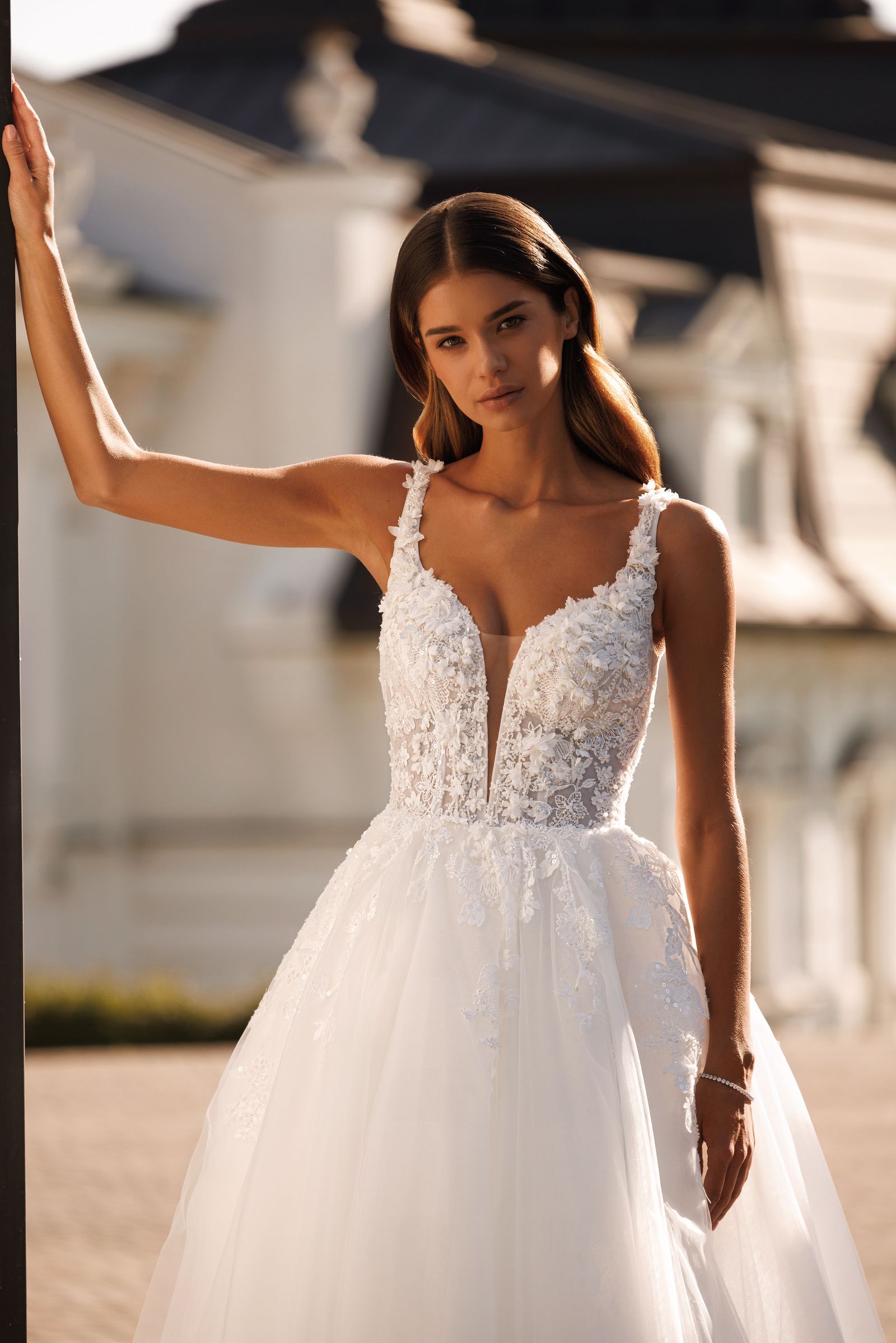 Derya — a-line wedding dress, front view