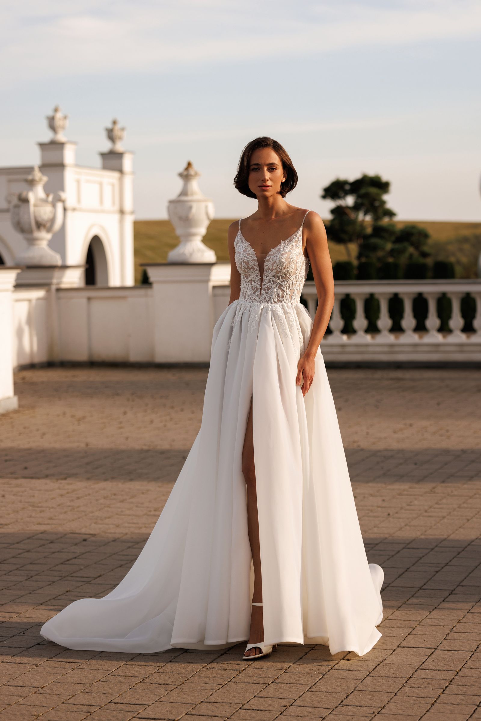 Dolores — a-line wedding dress, front view