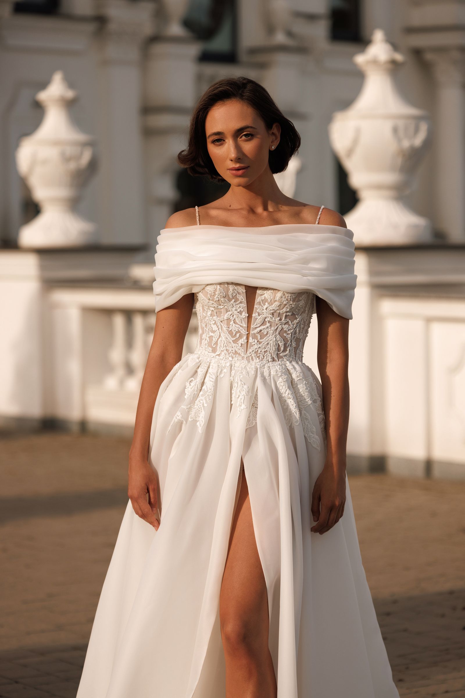 Dolores — a-line wedding dress, front view
