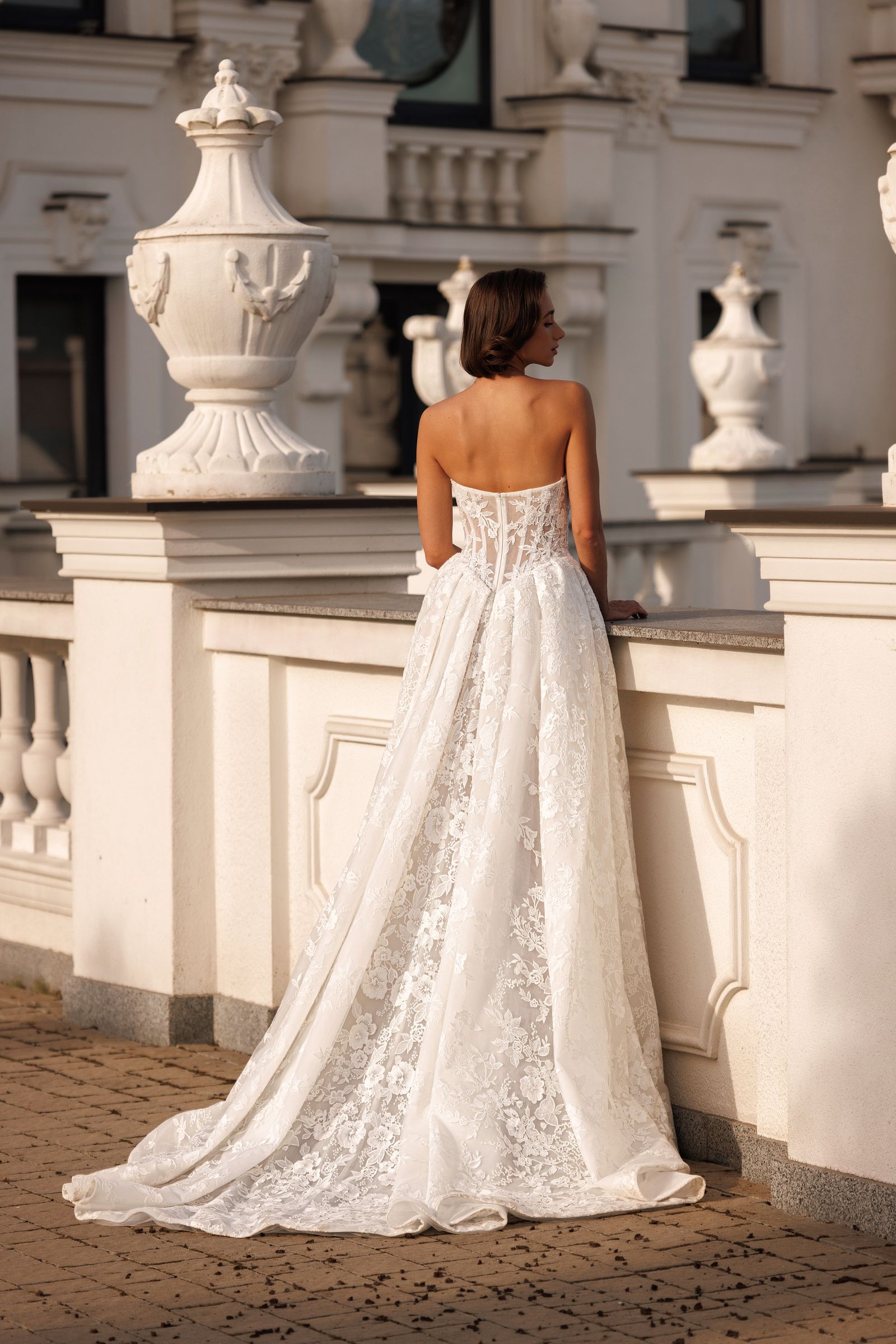 Ernesta — a-line wedding dress, back view