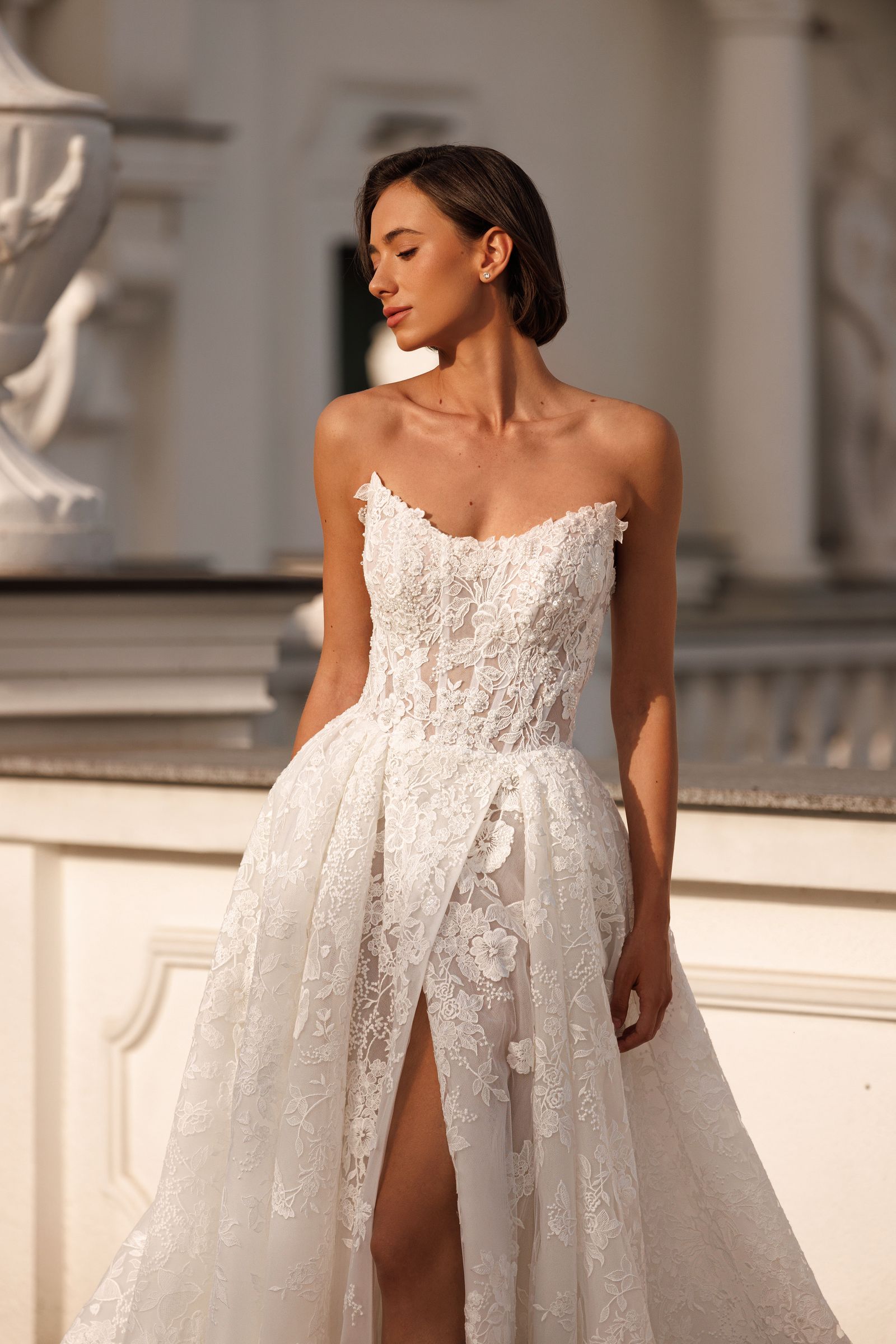 Ernesta — a-line wedding dress, front view