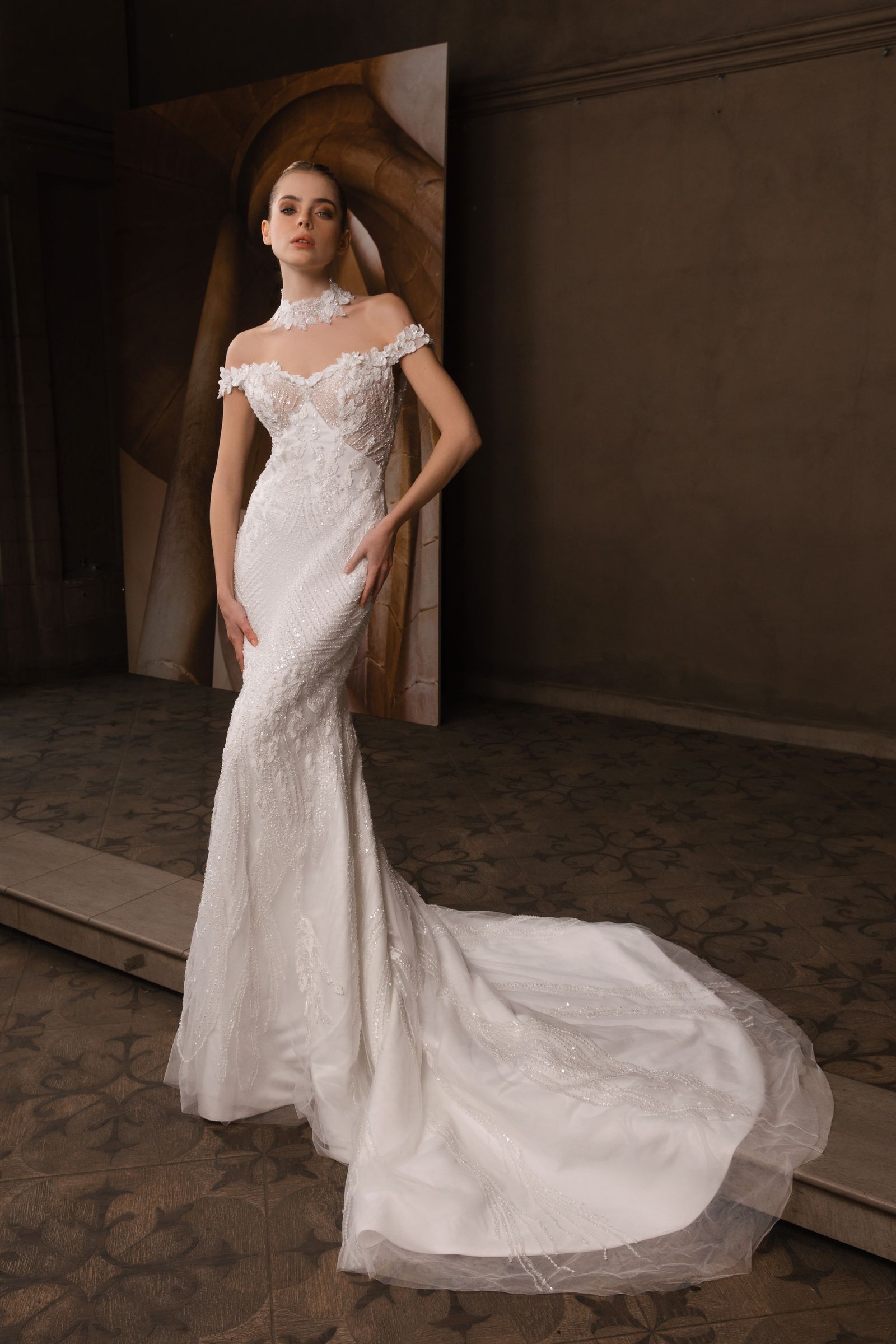 Evelyn wedding dress, front view