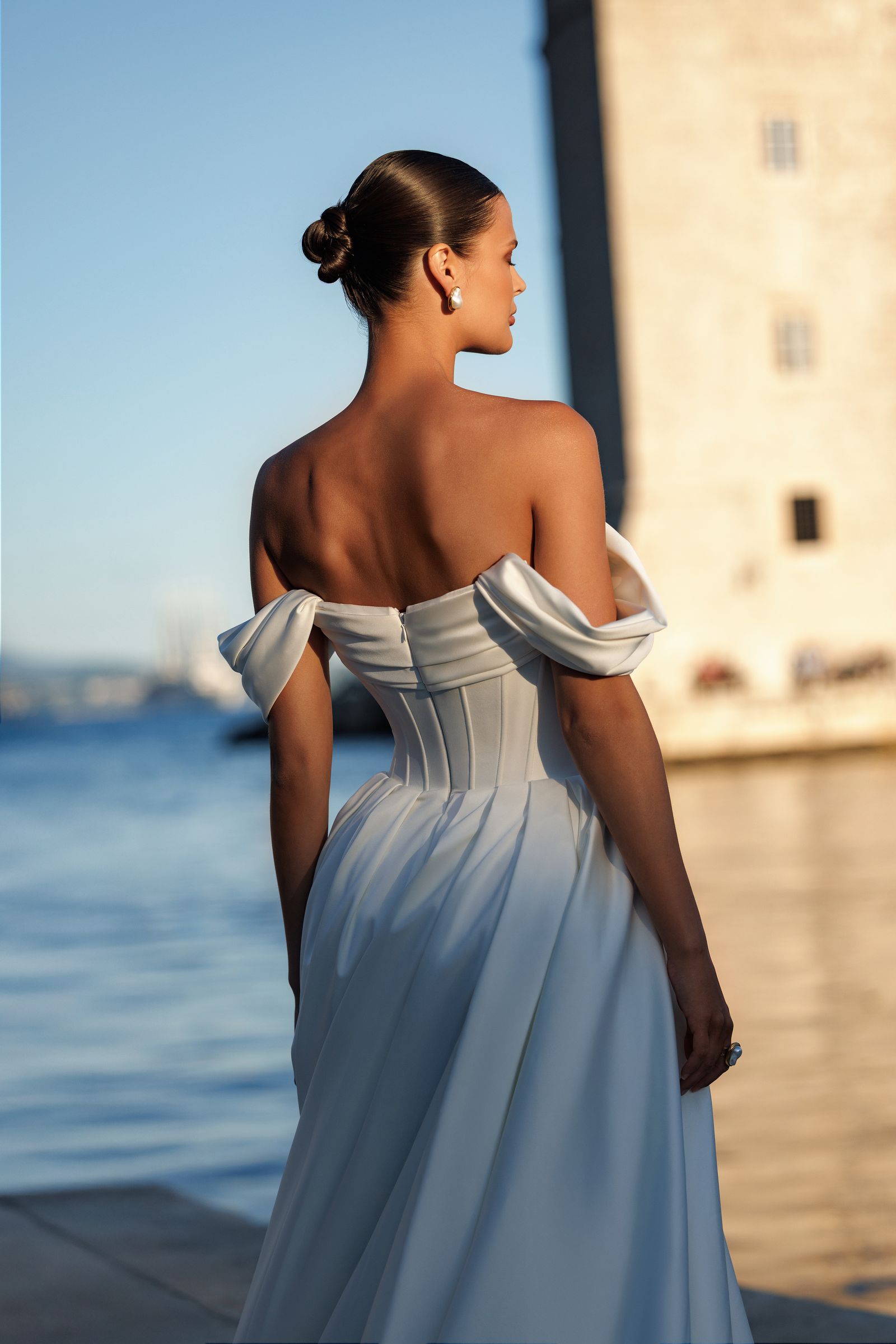 Everly wedding dress, back detail view