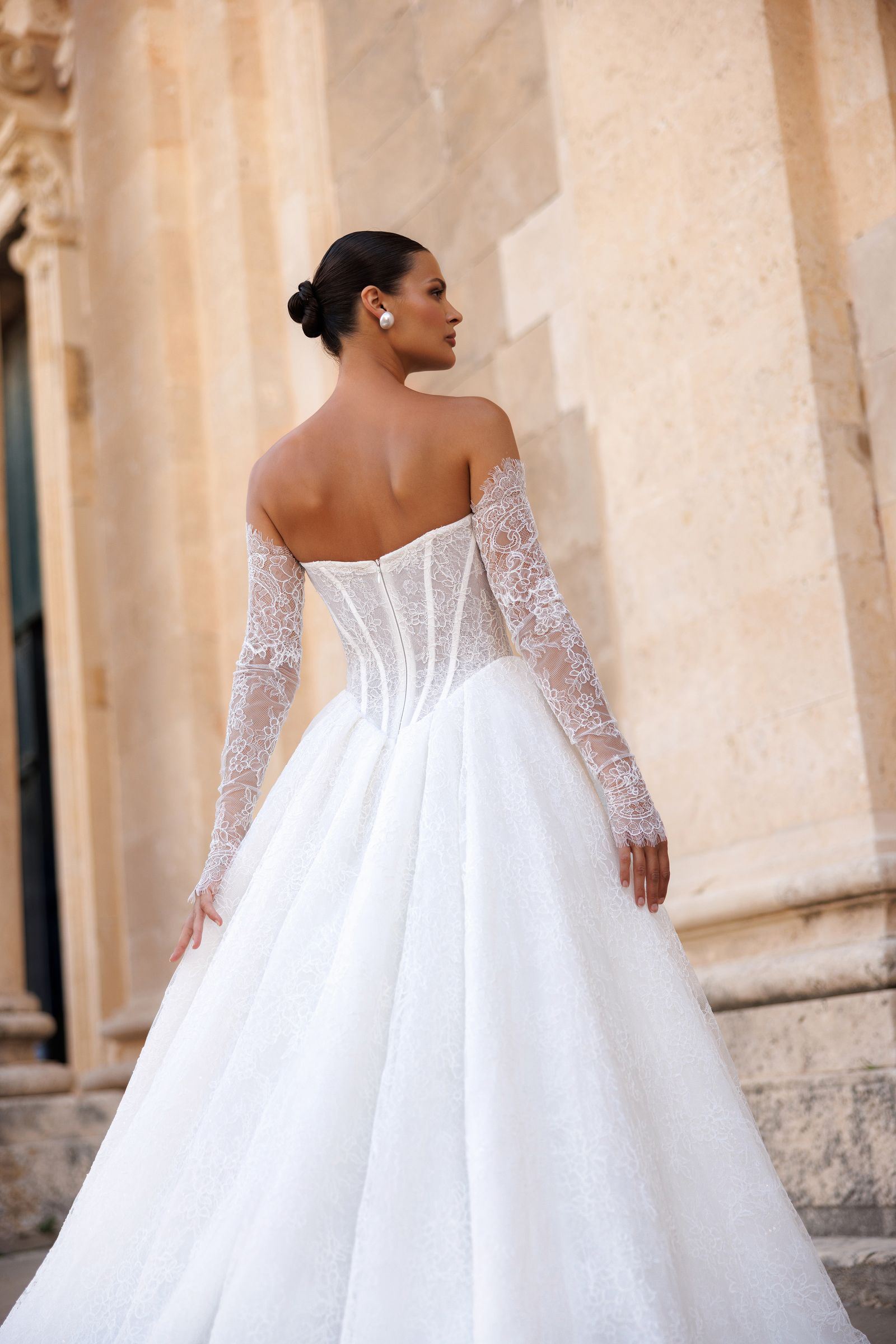 Fiona wedding dress, back detail view