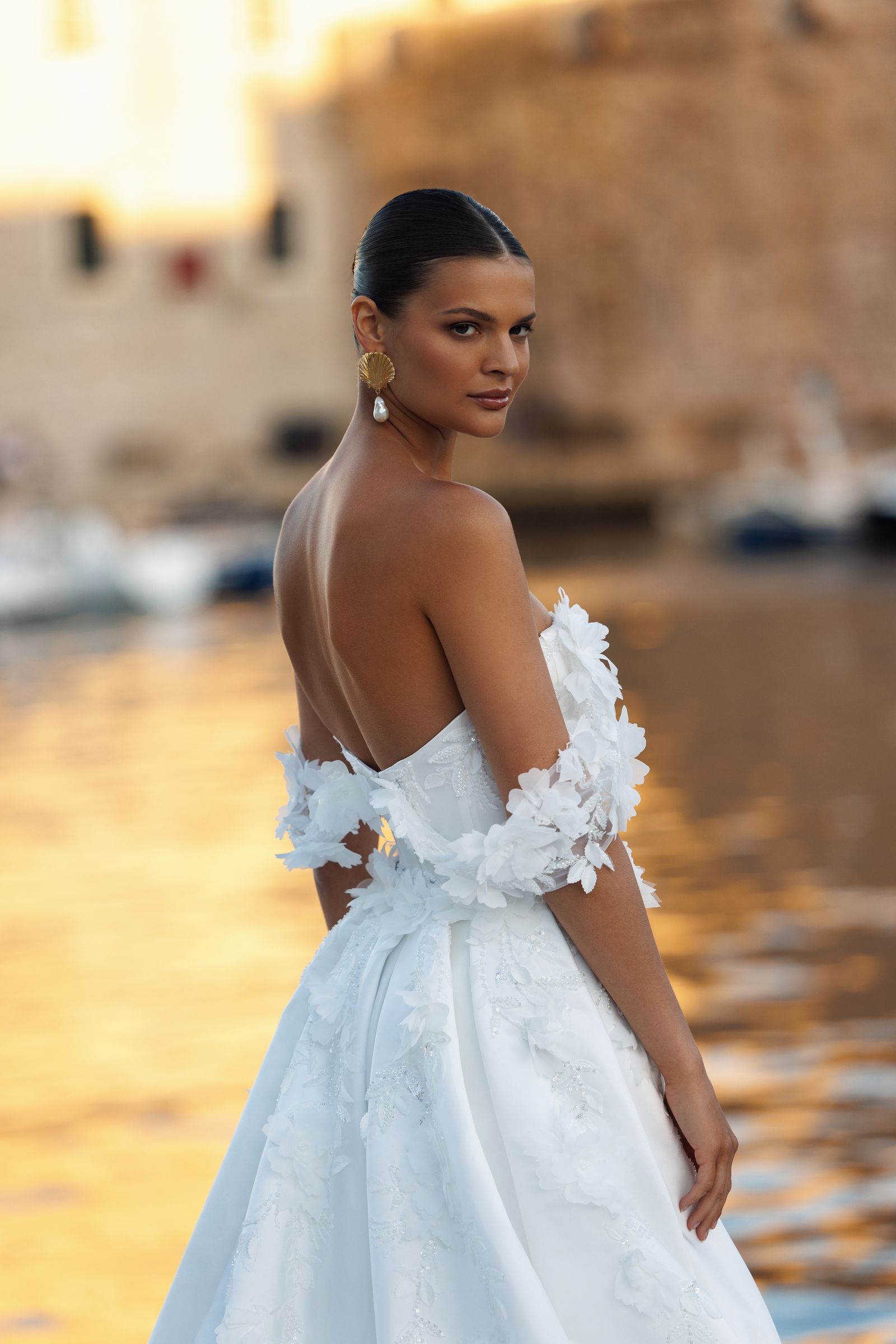 Freya wedding dress, back detail view