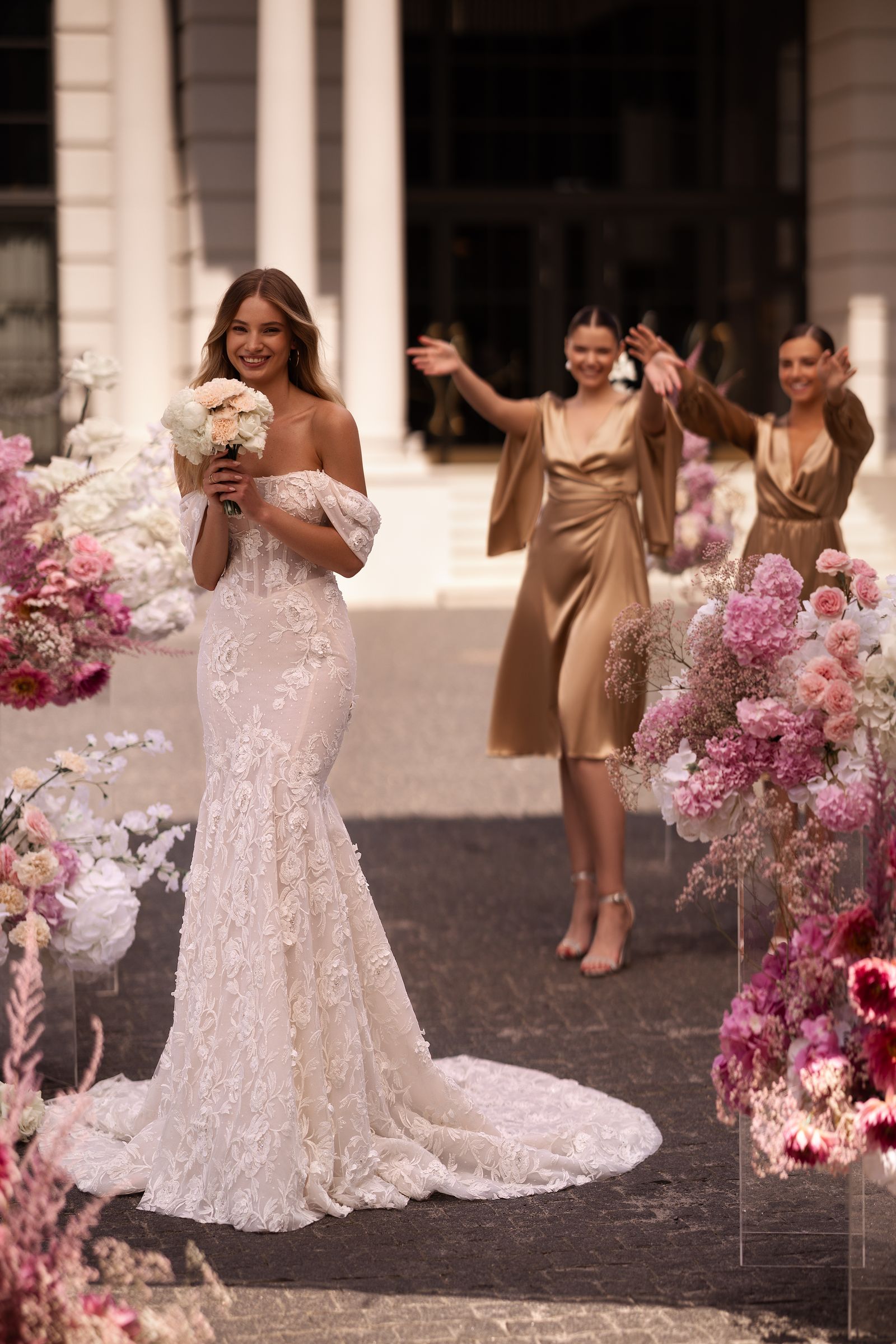 Jackie wedding dress, front view