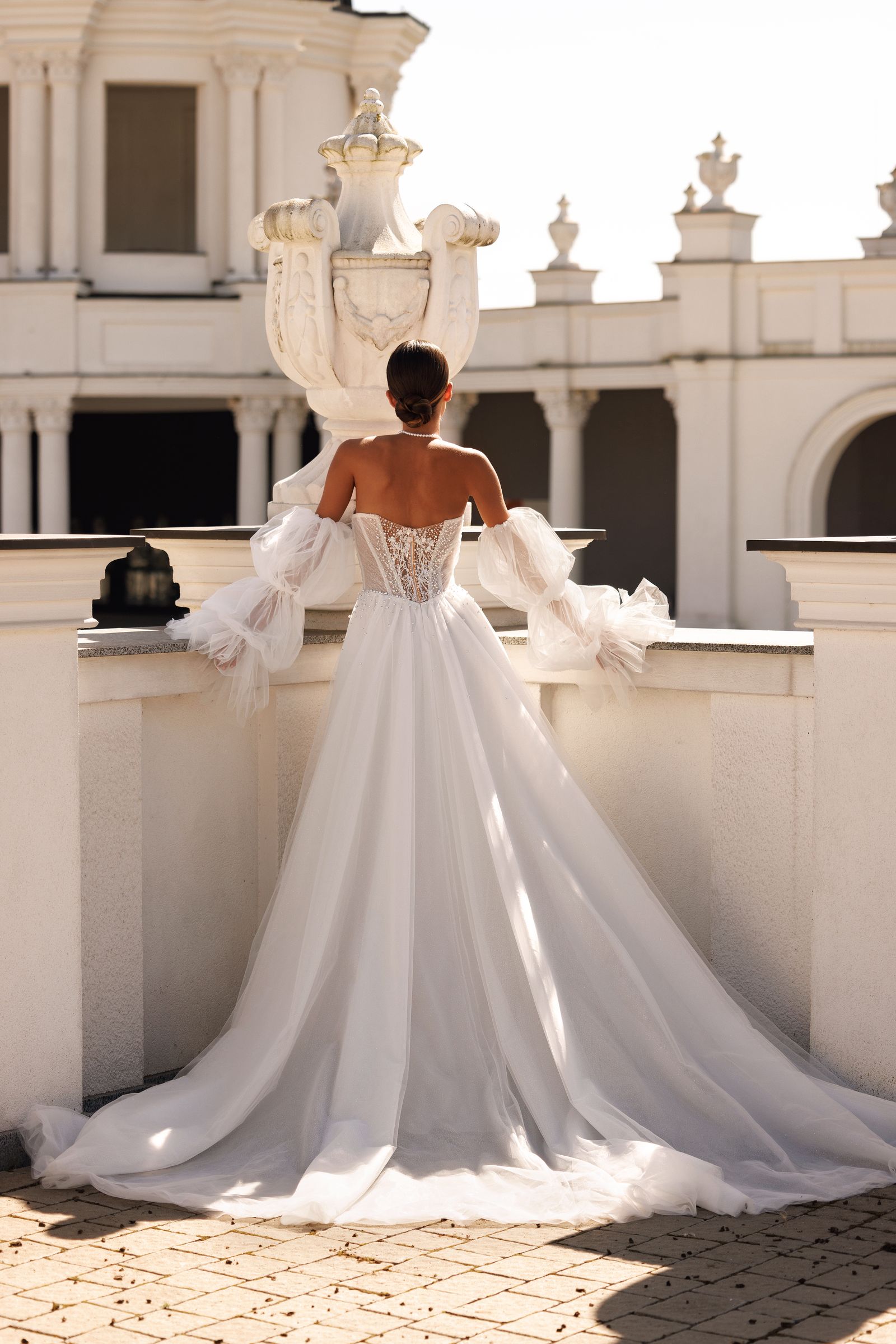Jenna — ball gown wedding dress, back view