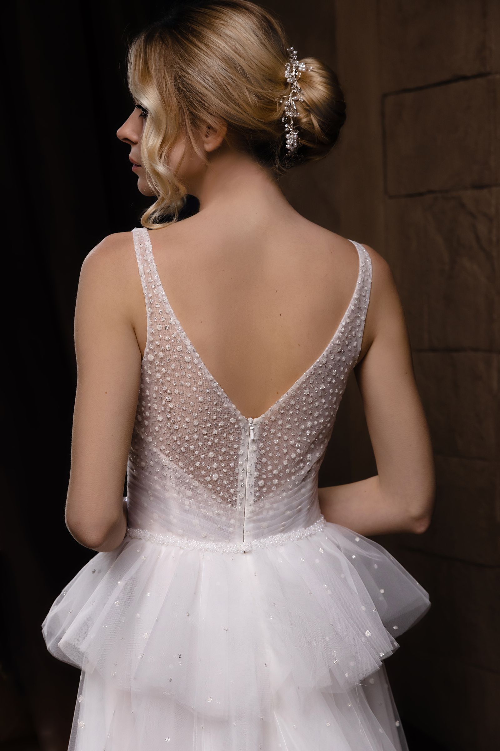 Jenny wedding dress, back detail view