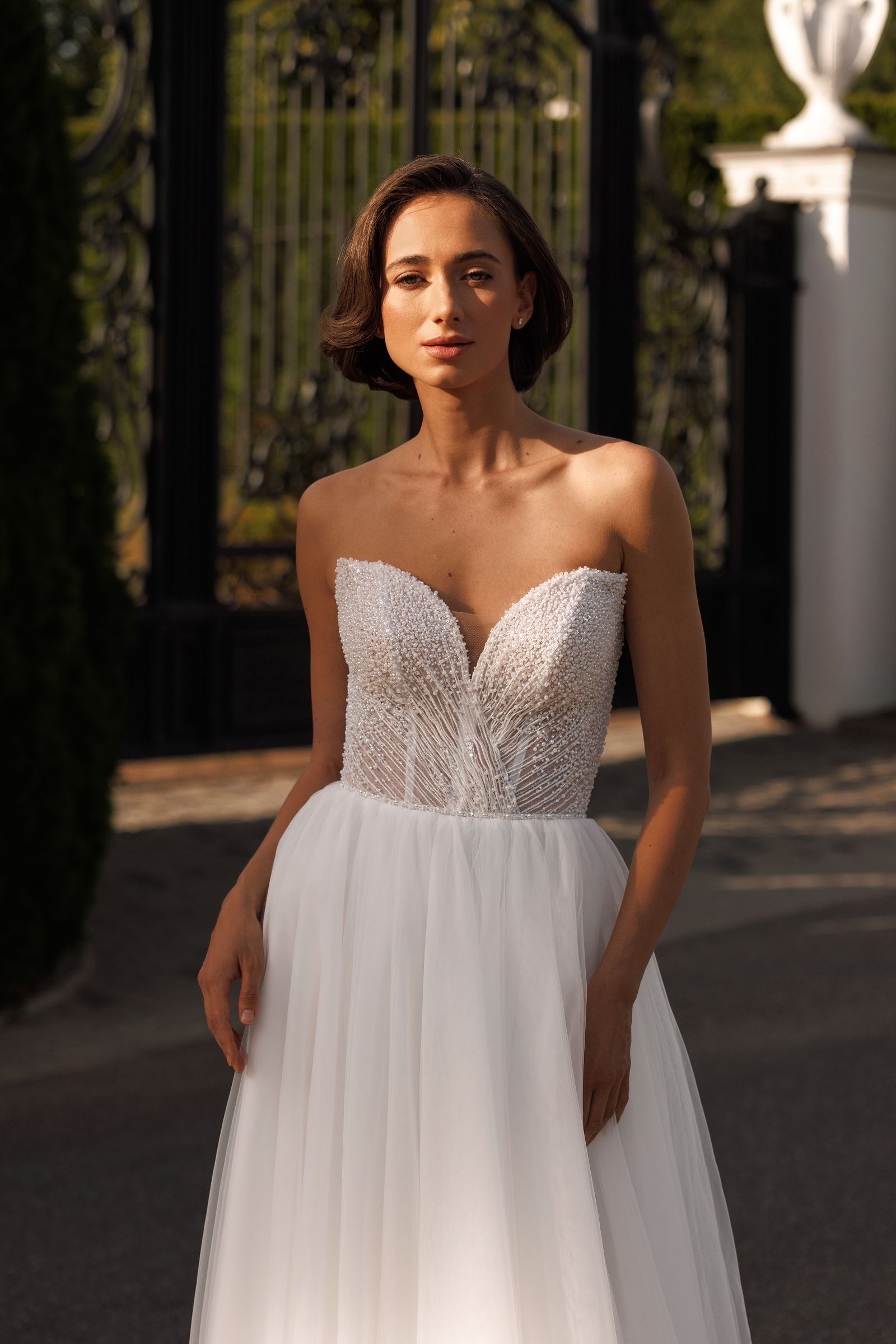 Karia — a-line wedding dress, front view