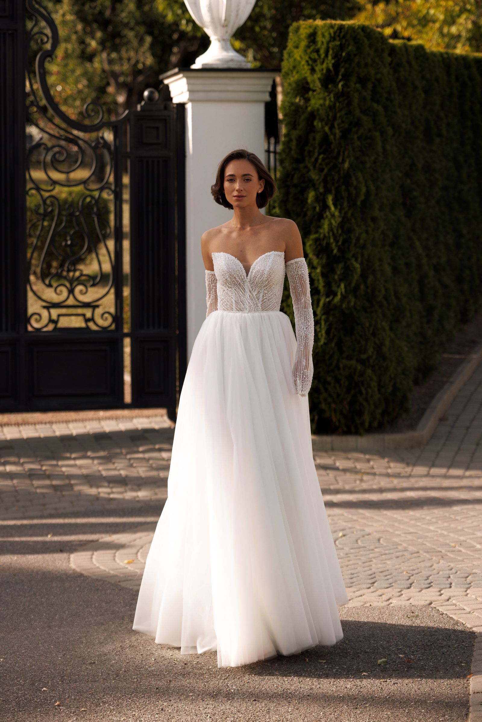 Karia — a-line wedding dress, front view