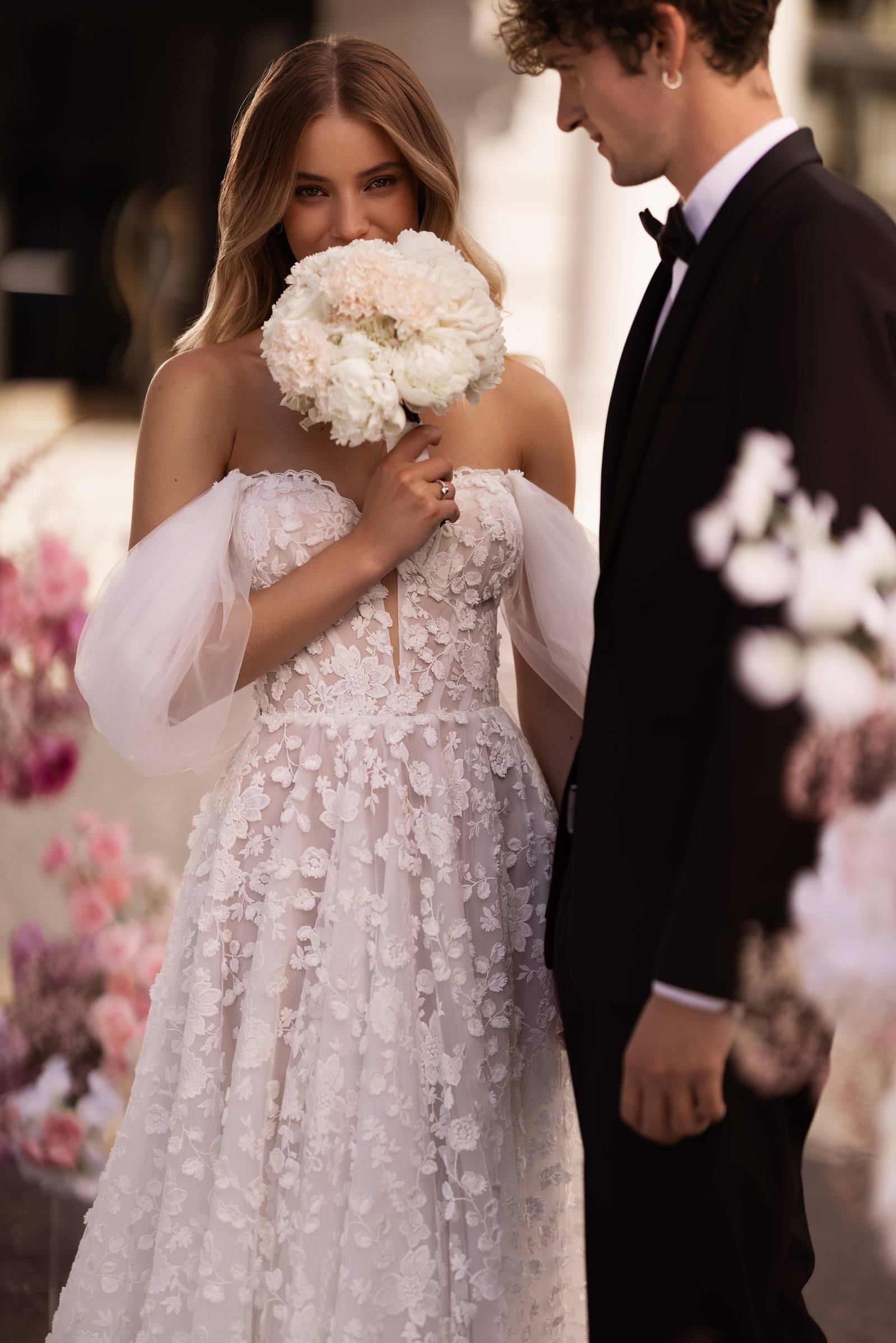 Kerry wedding dress, front detail view