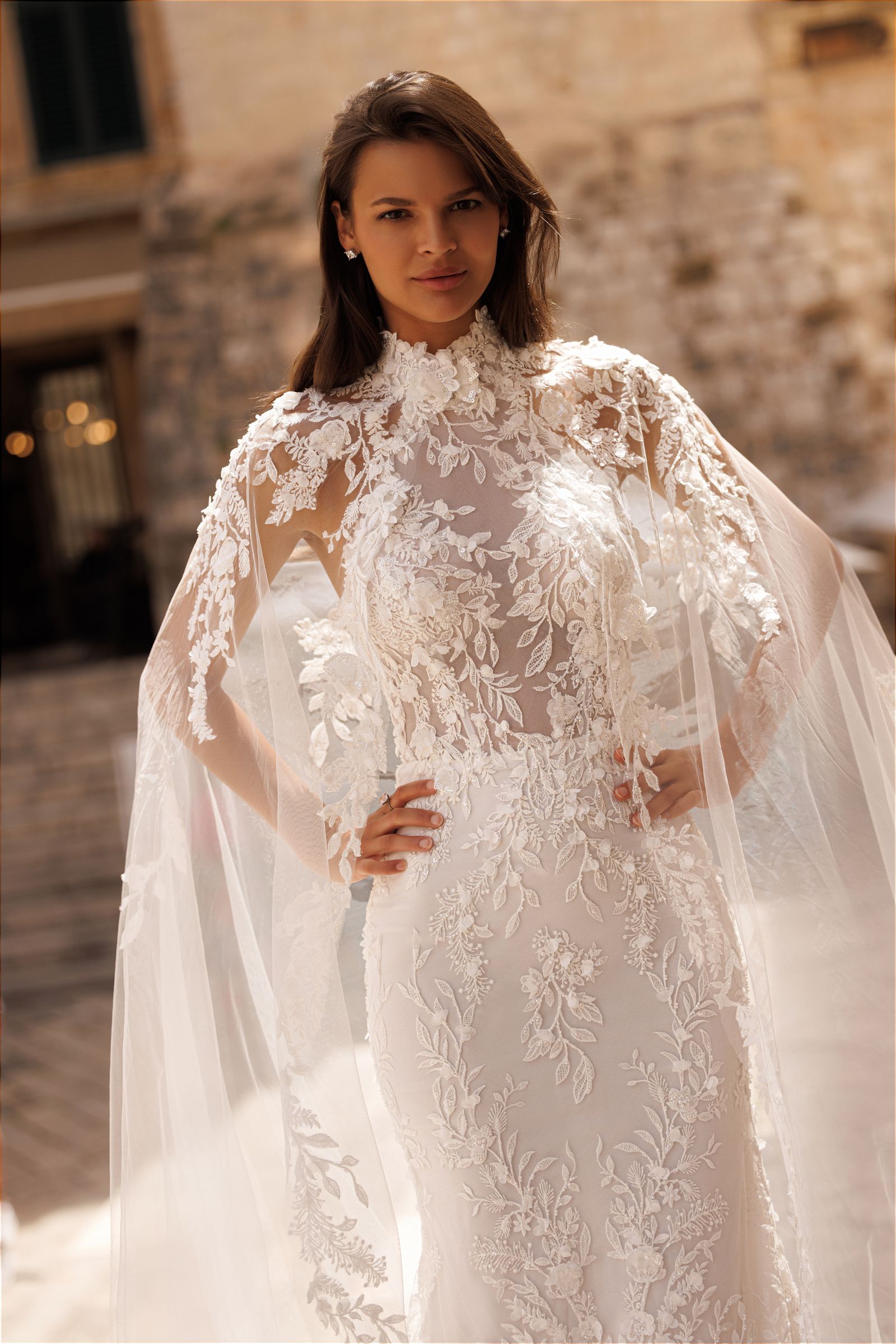Lexi wedding dress, front detail view