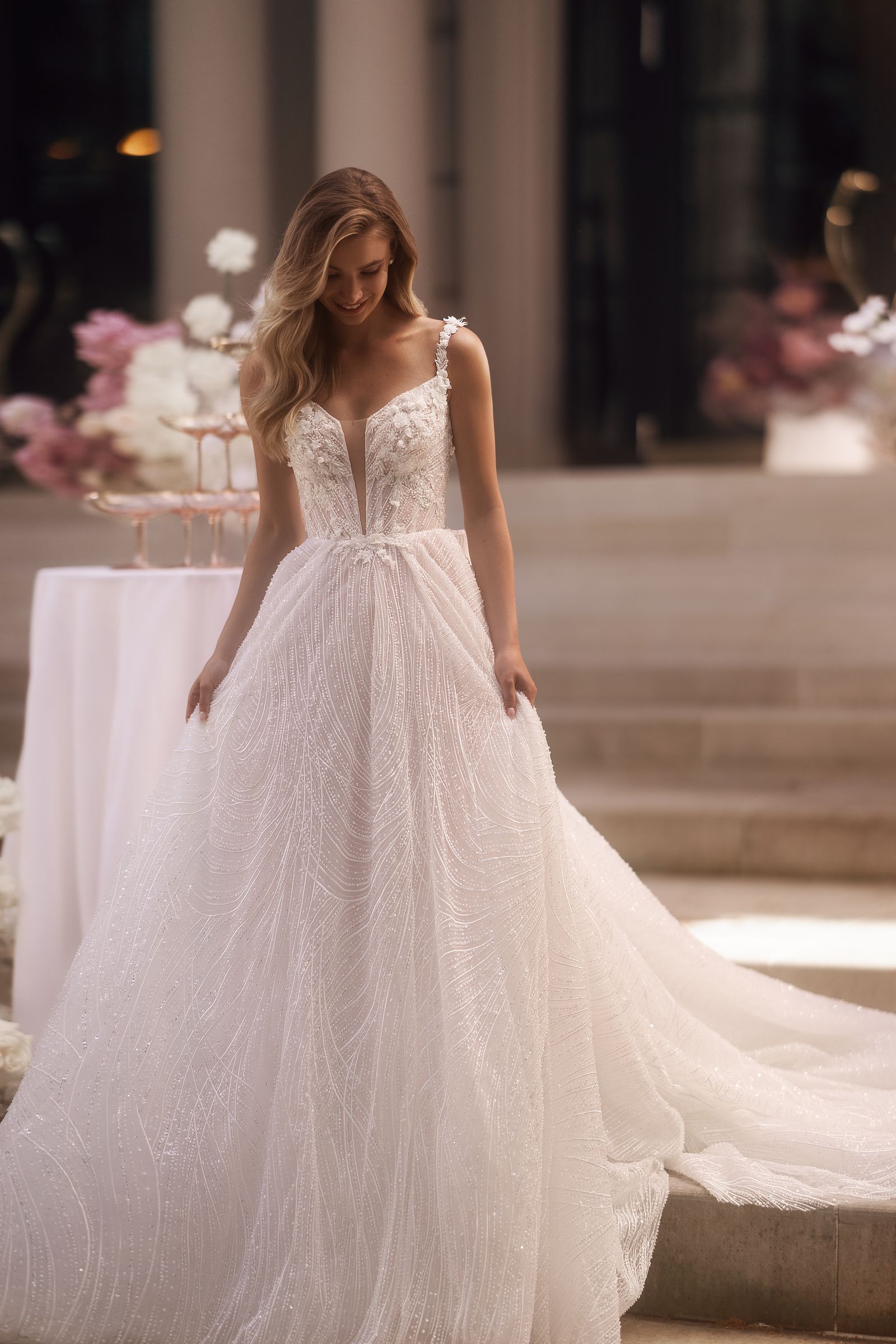 Lillybeth wedding dress, front detail view