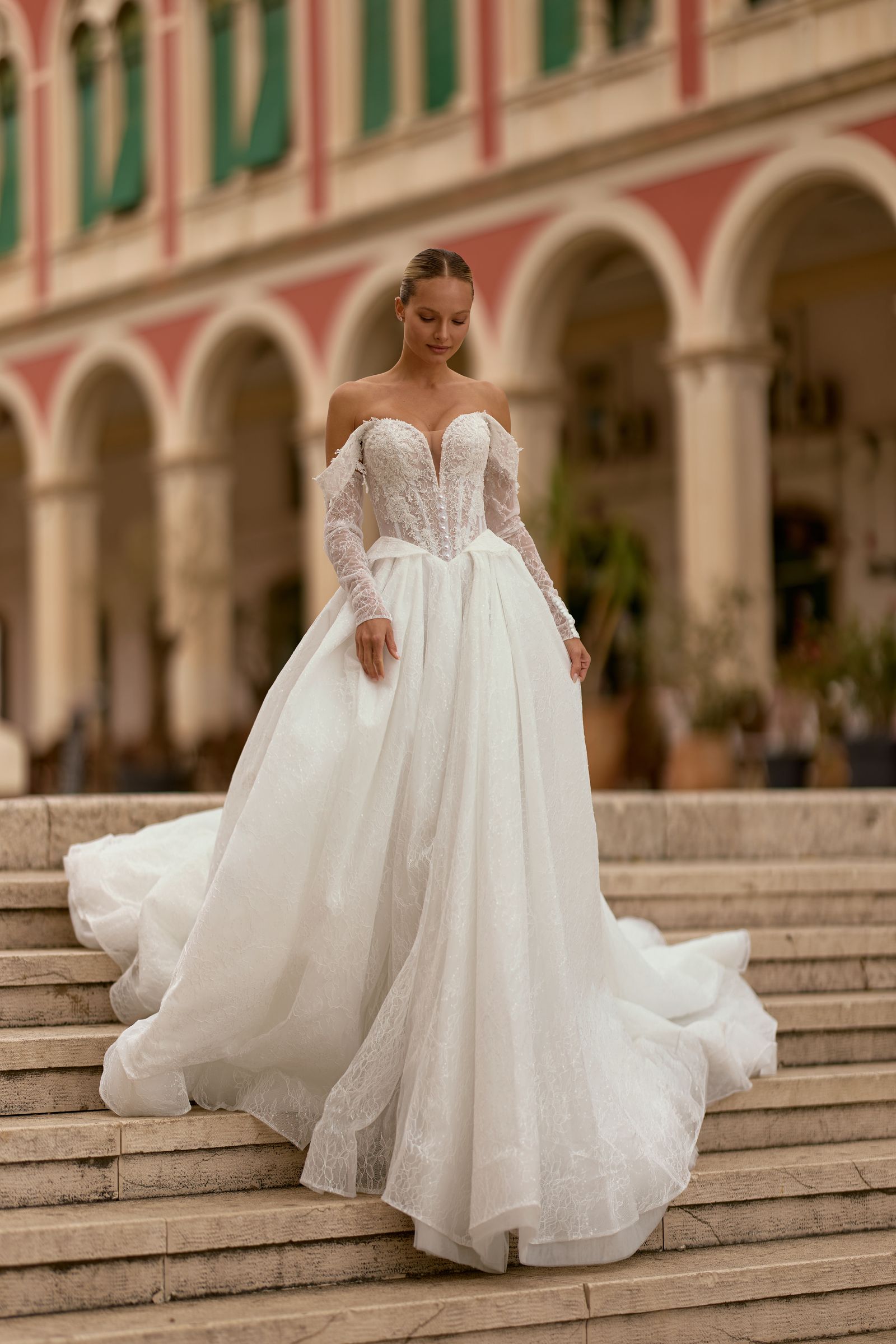 Linda wedding dress, front view