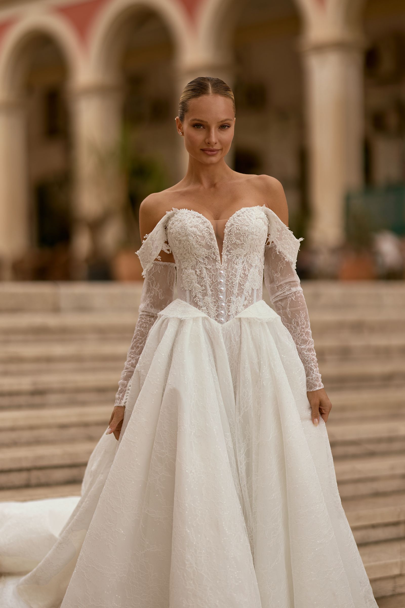 Linda wedding dress, front view
