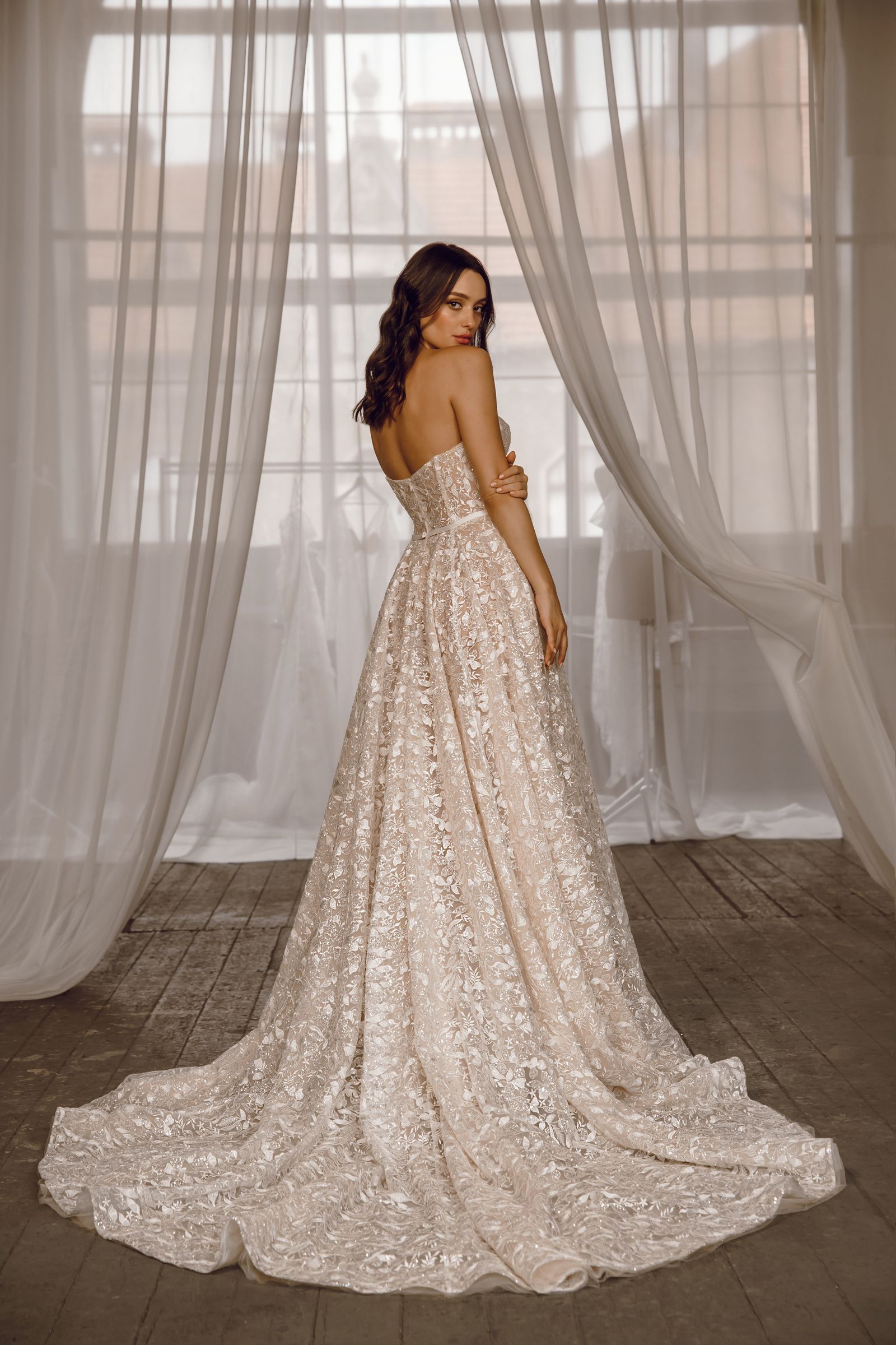 Lora wedding dress, back view