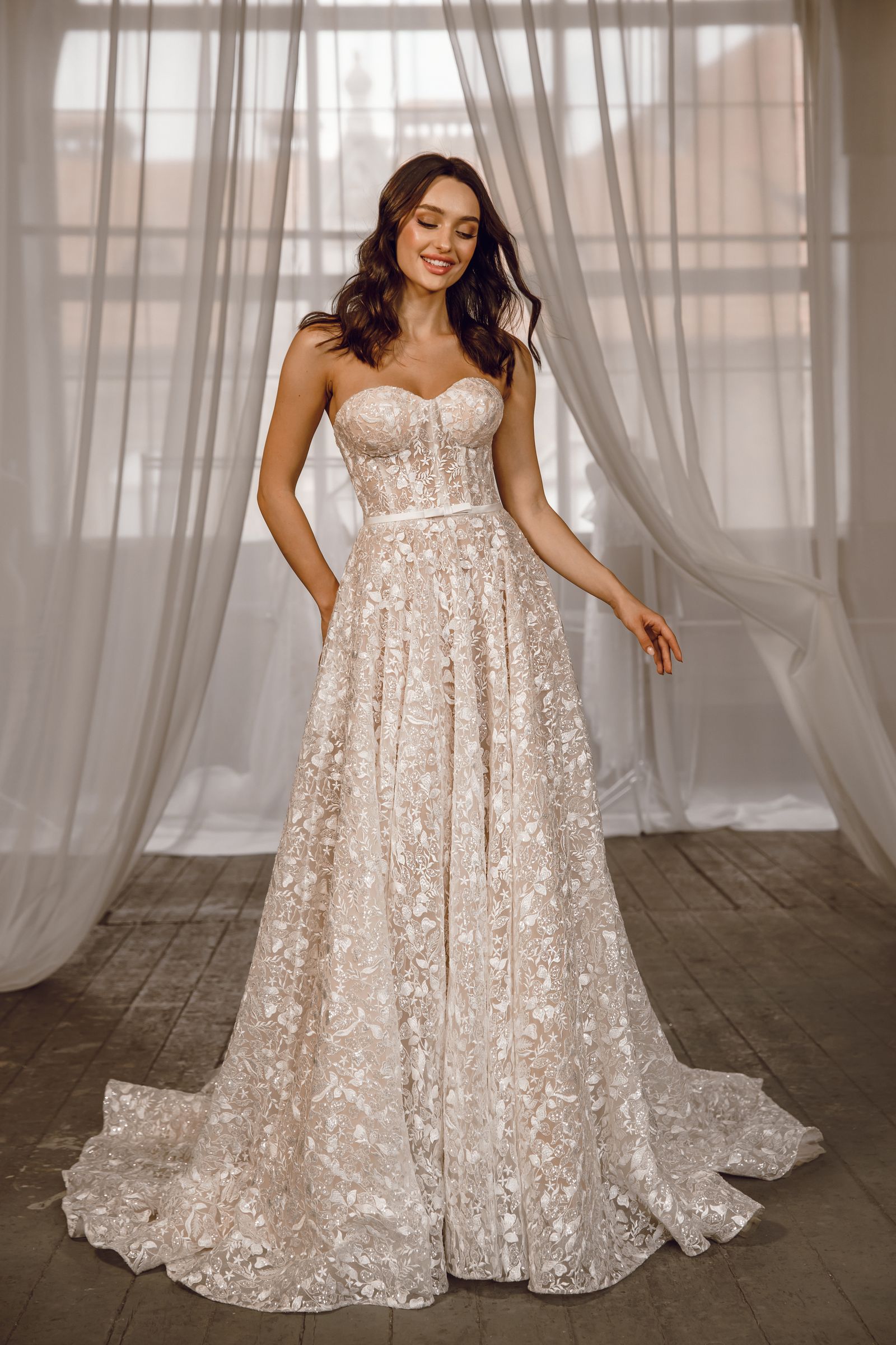 Lora wedding dress, front view