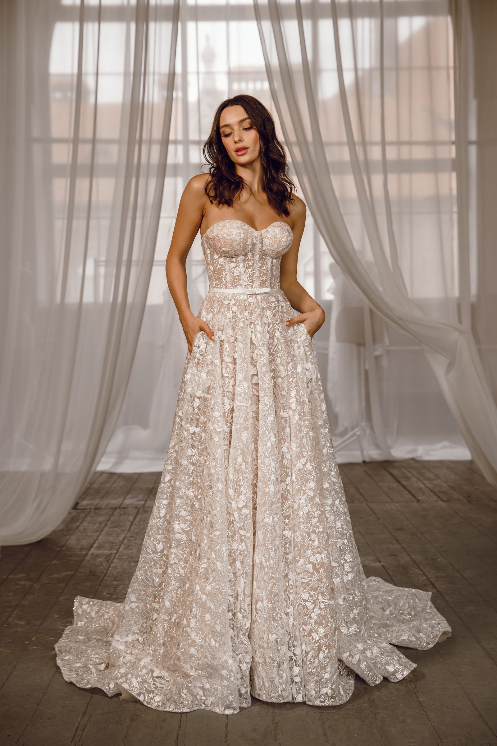 Lora wedding dress, front view