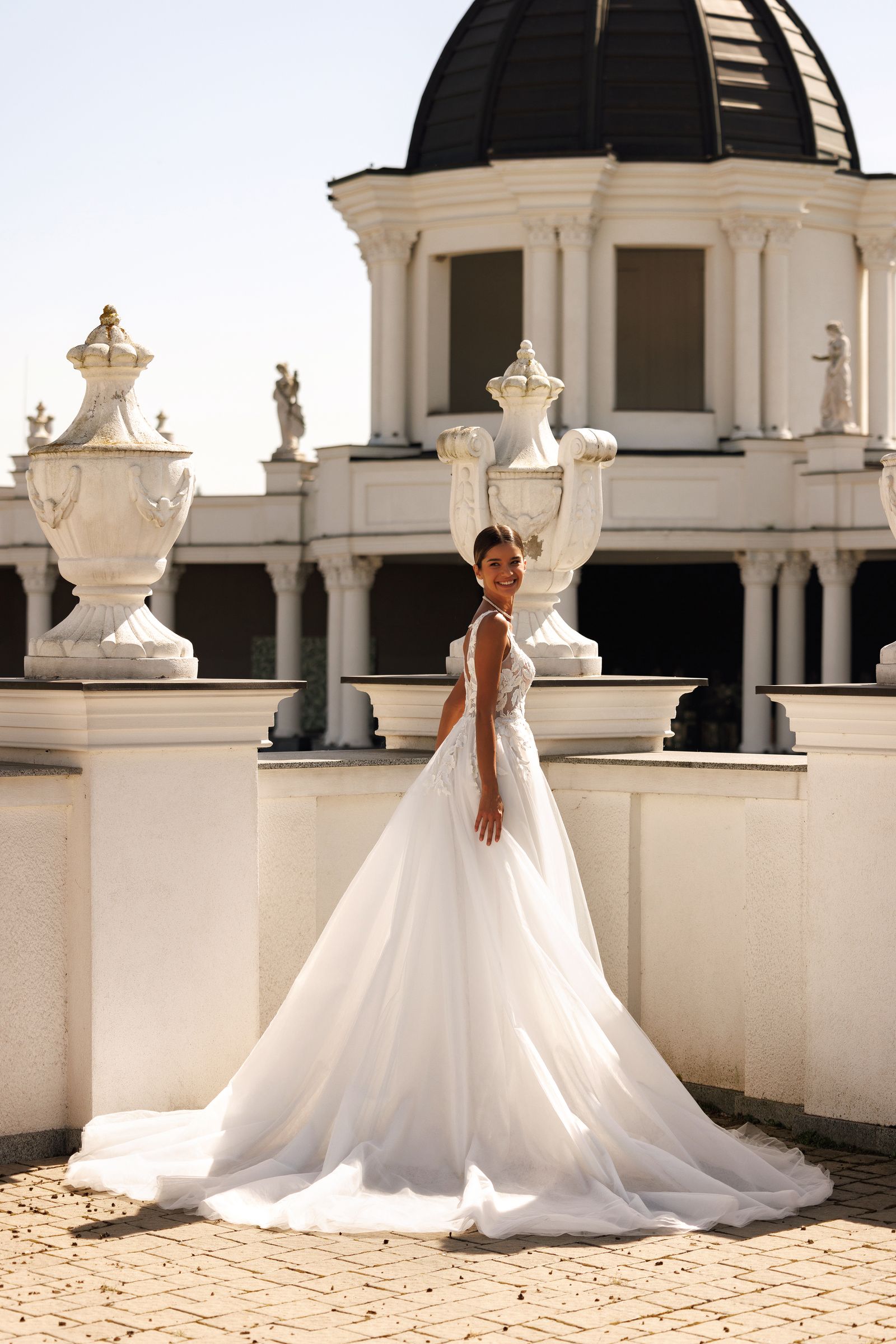 Louisa — a-line wedding dress, back view