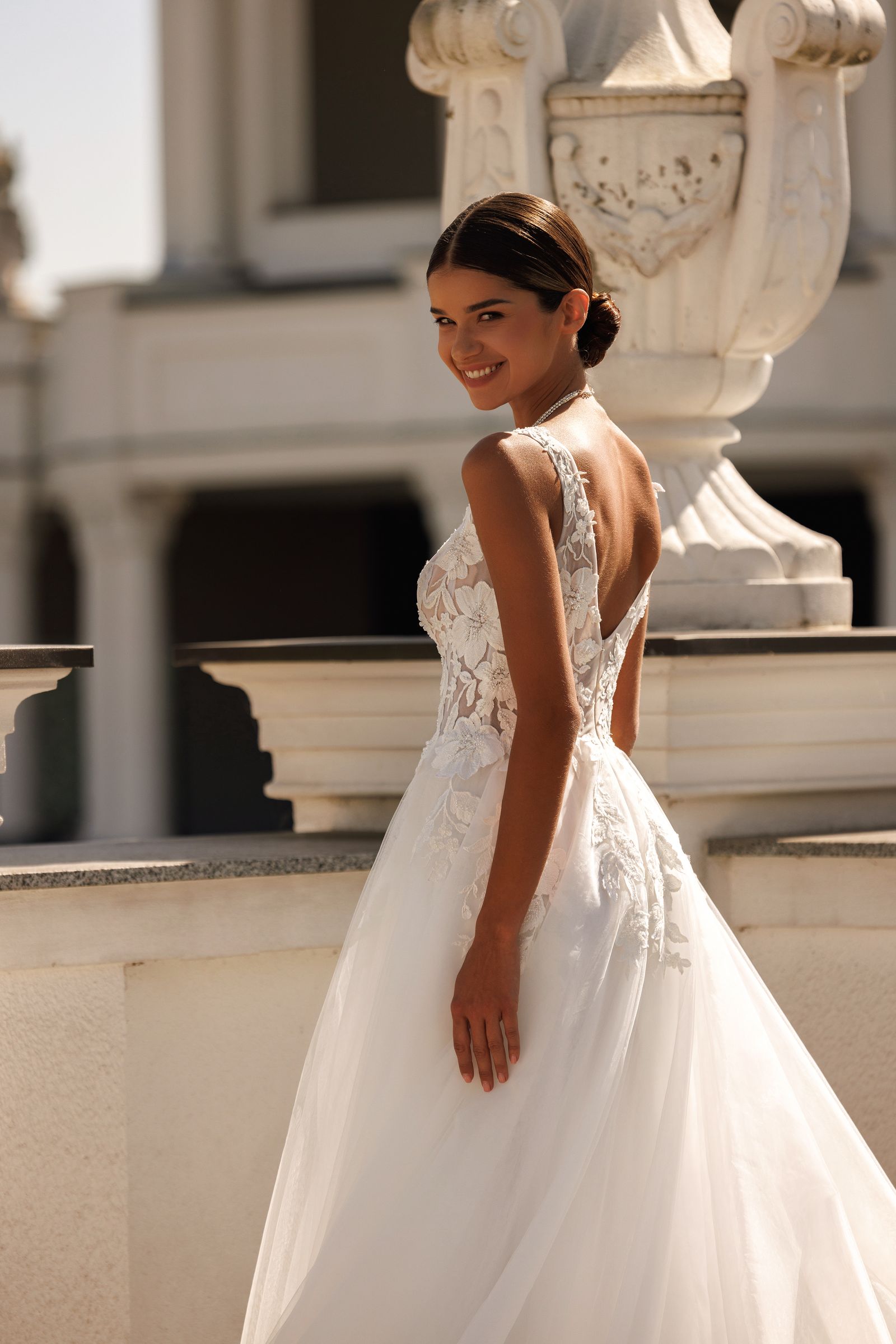 Louisa — a-line wedding dress, back detail