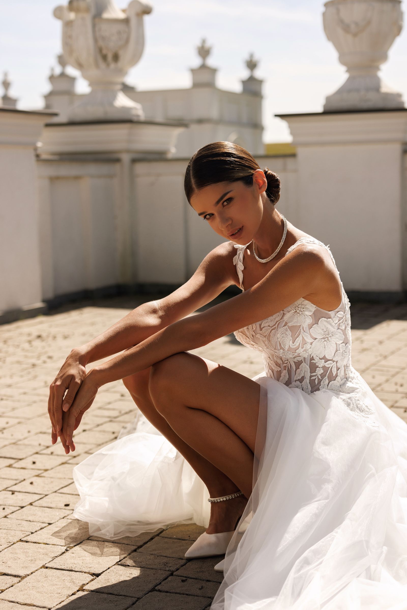Louisa — a-line wedding dress, front view