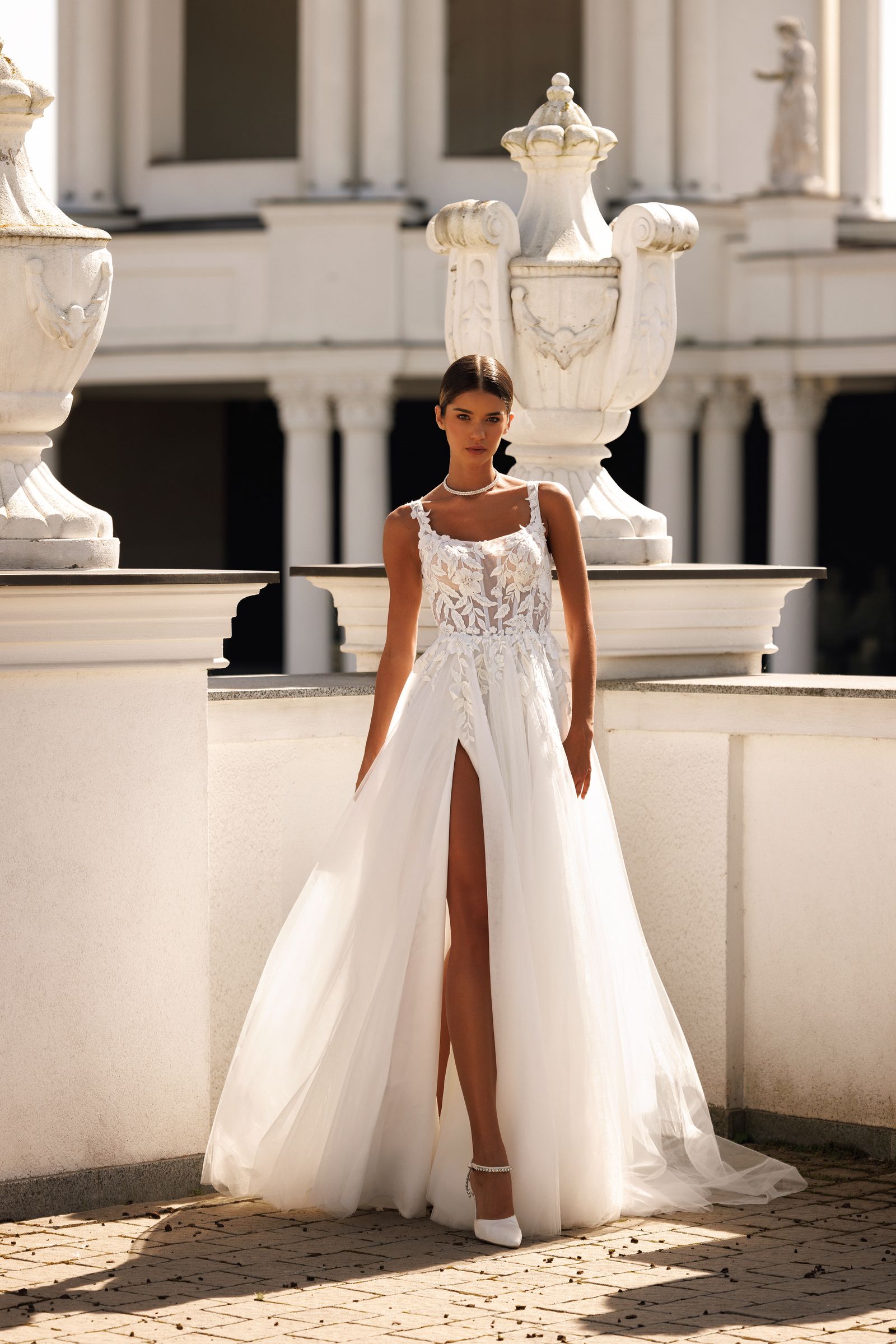 Louisa — a-line wedding dress, front view