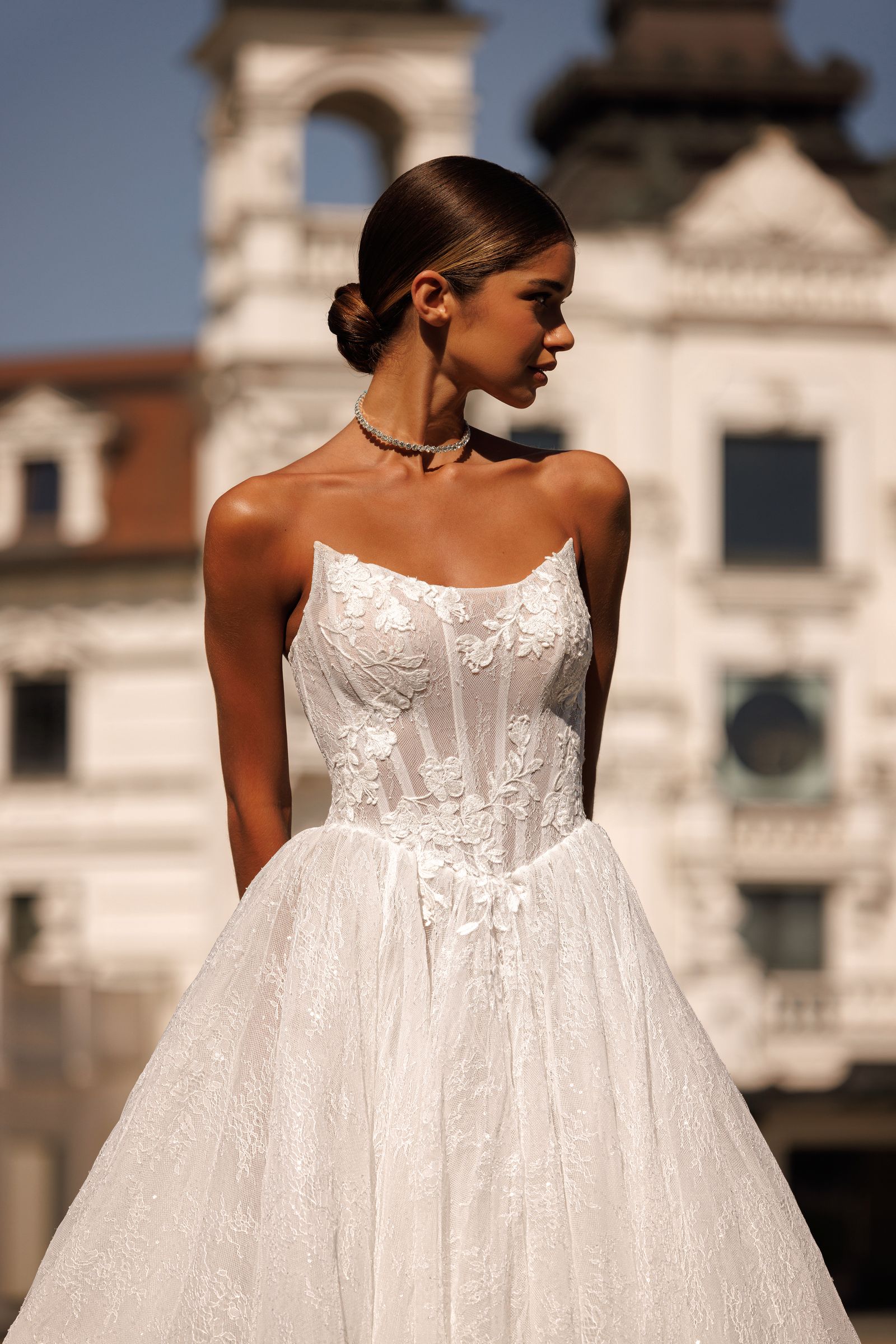 Marta — ball gown wedding dress, front detail