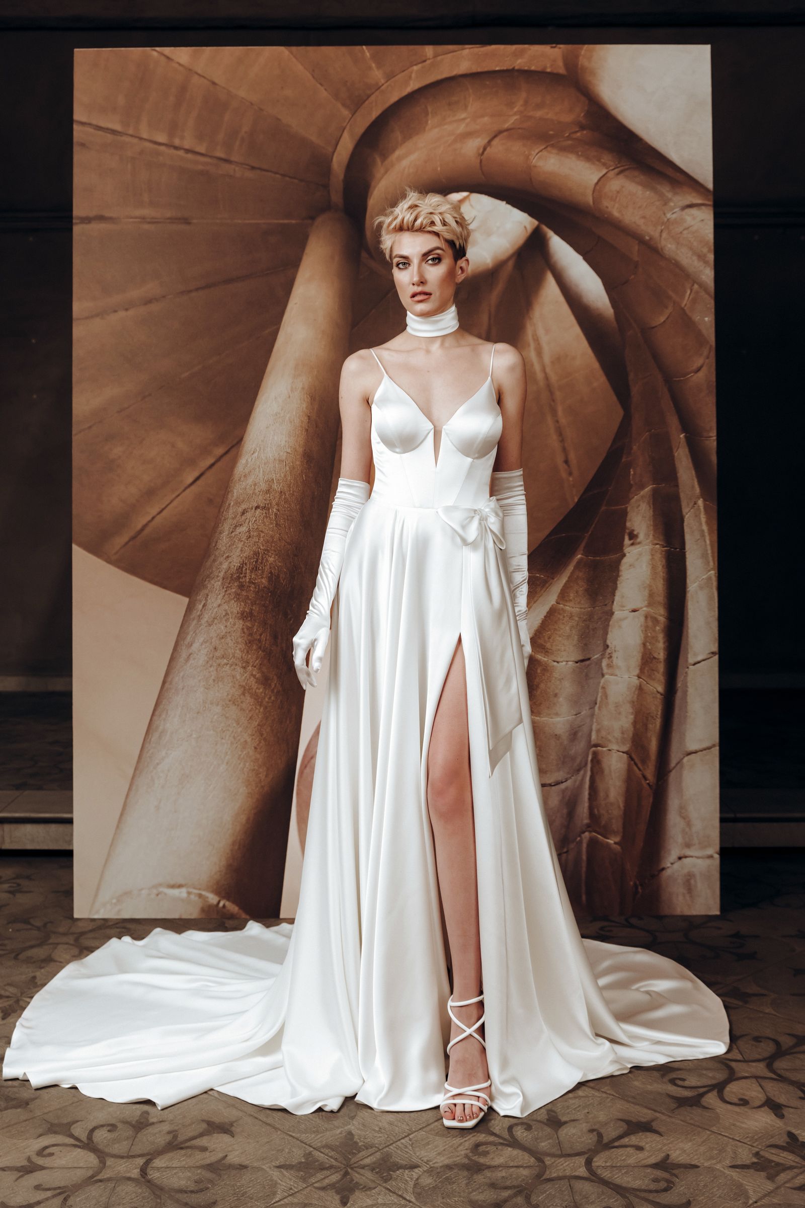 Melanie wedding dress, front view
