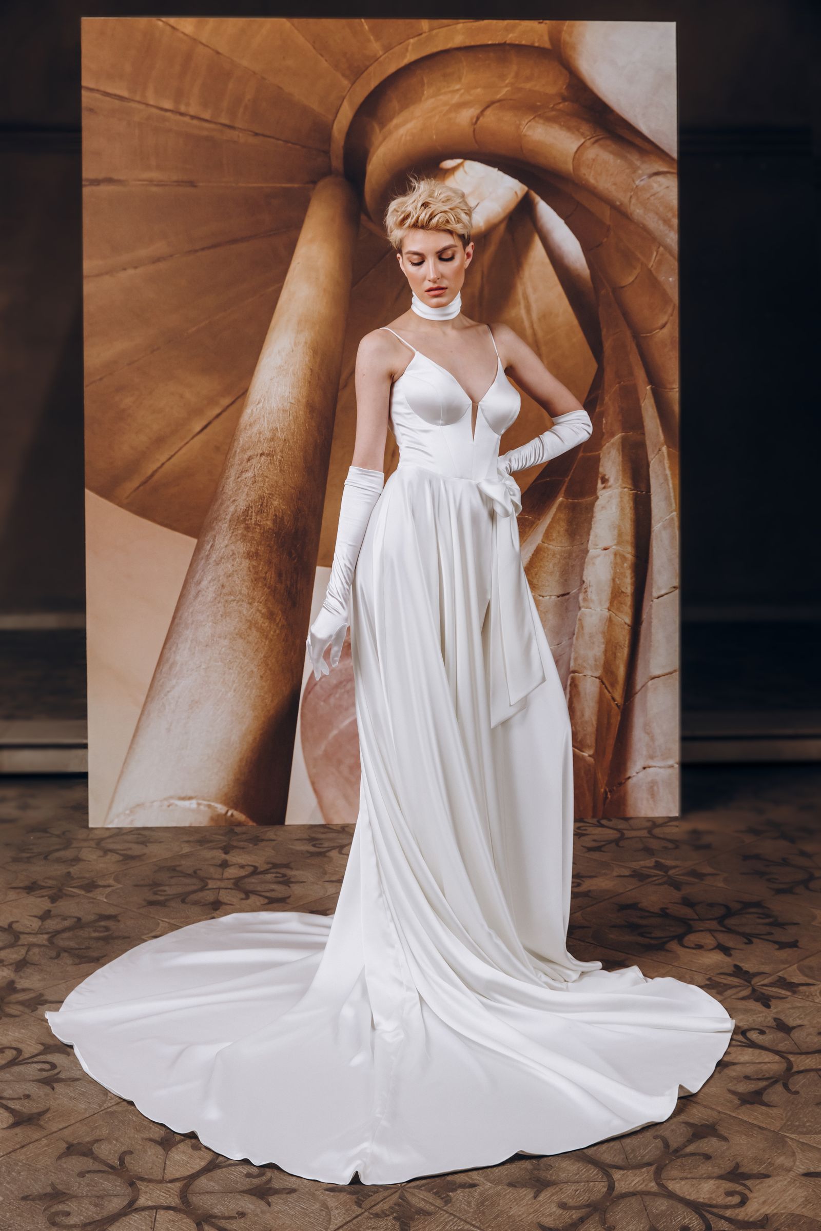 Melanie wedding dress, side view