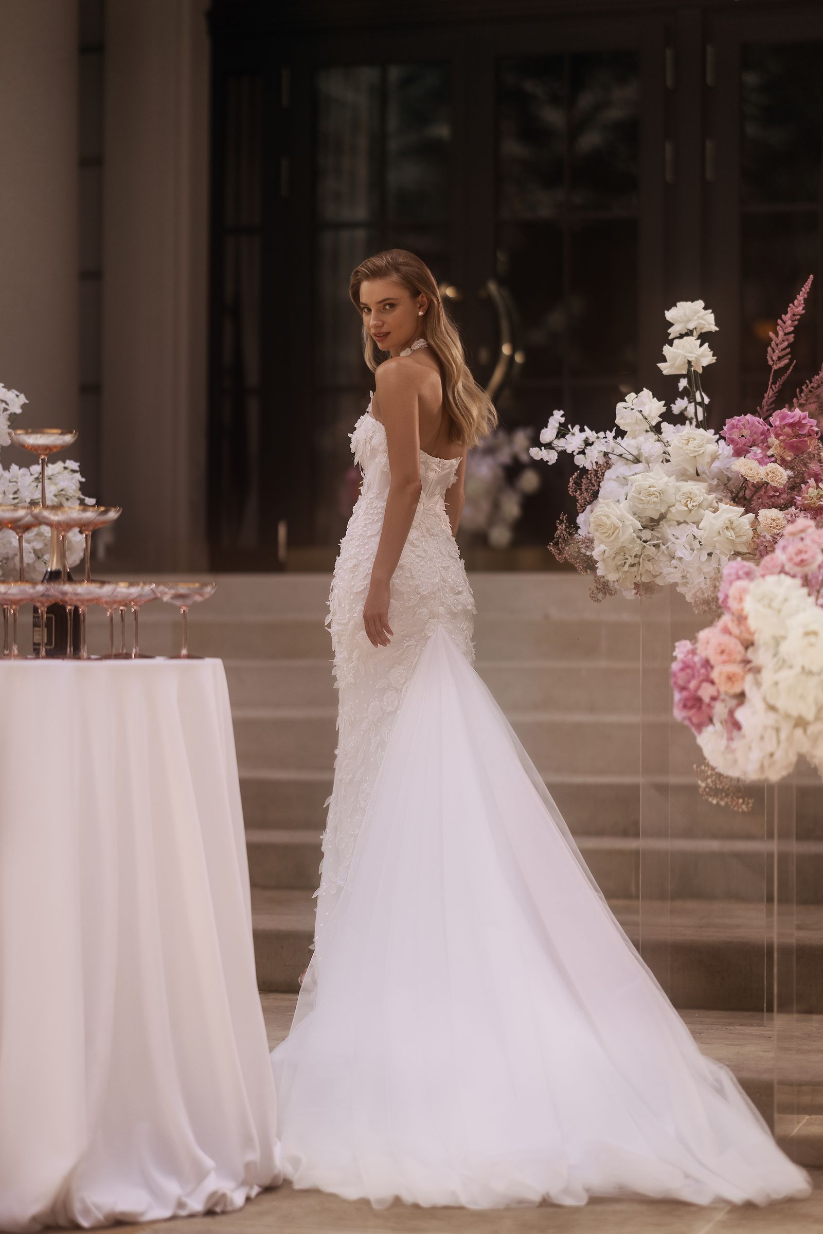 Melia wedding dress, back view
