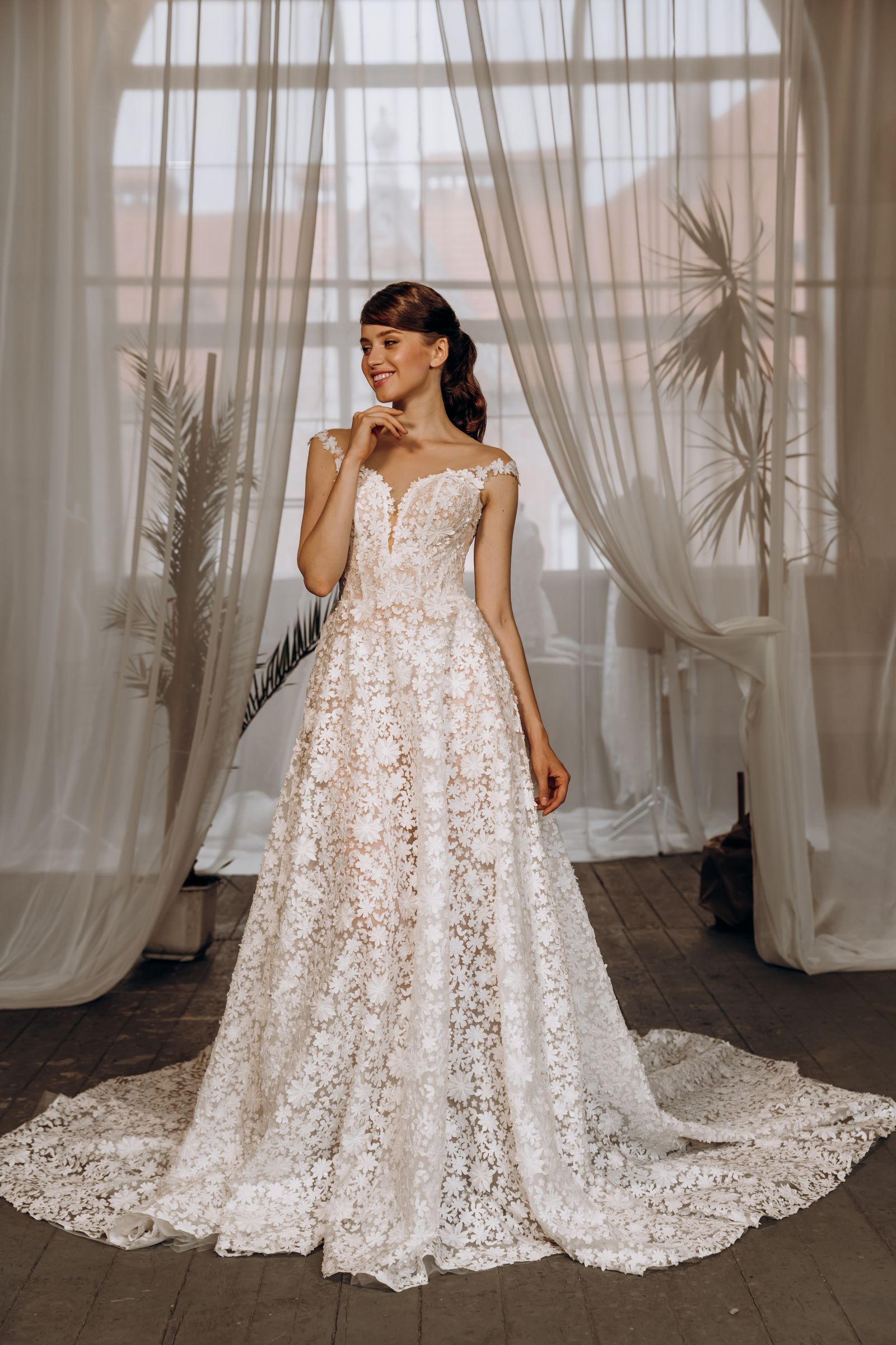 Noelia wedding dress, front view