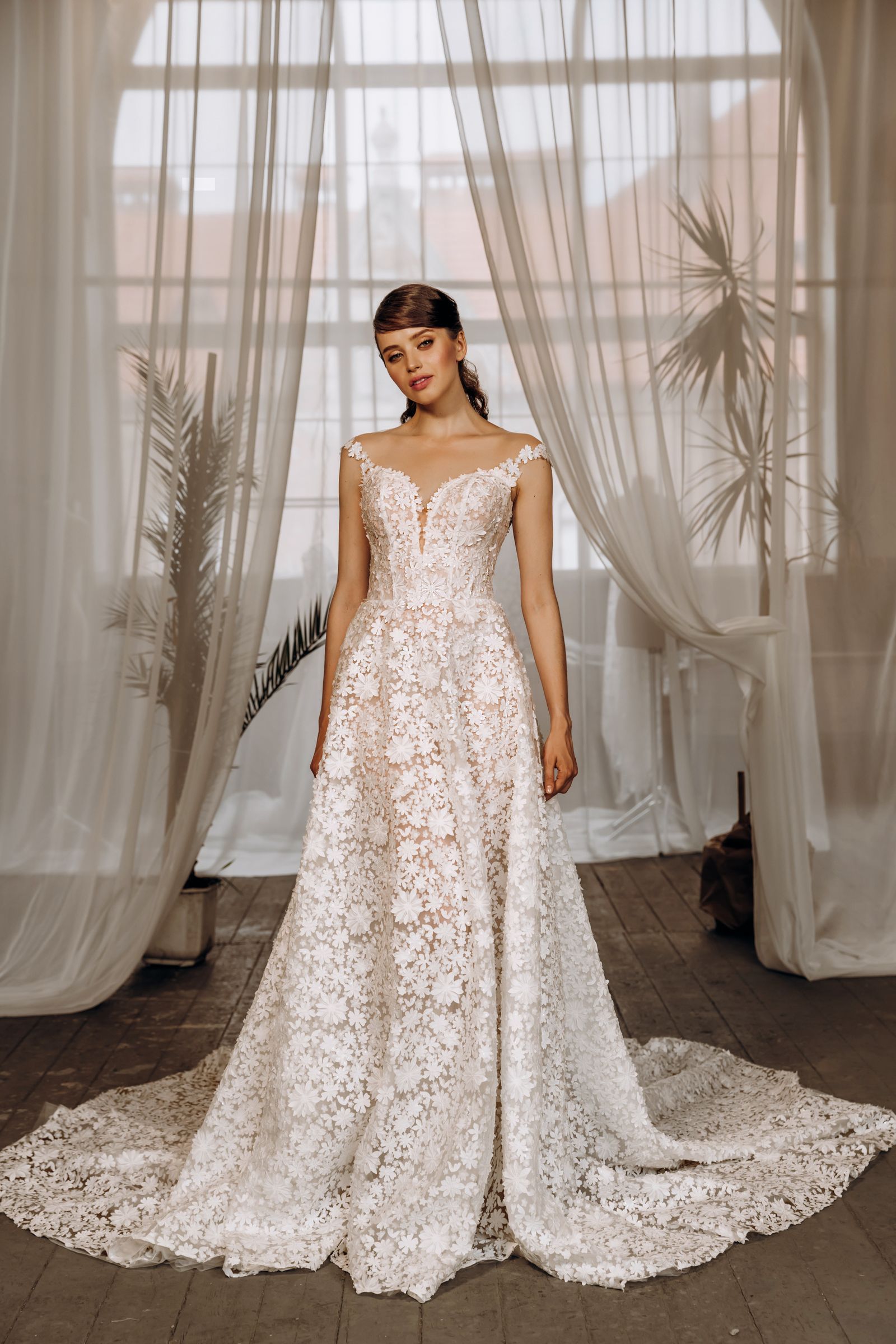 Noelia wedding dress, front view