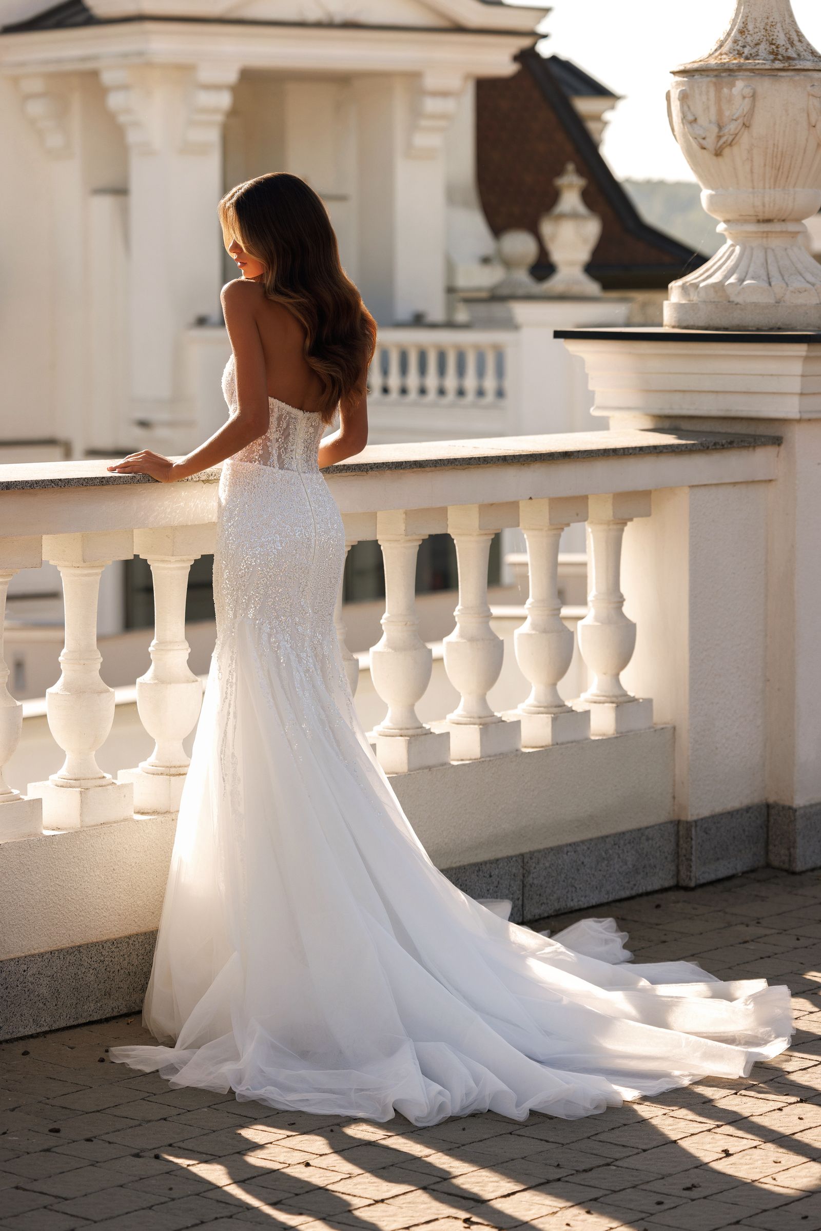 Nubia — mermaid wedding dress, back view
